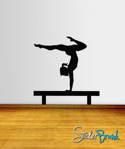 Gymnastic Balance Beam Vinyl Wall Decal Sticker - Home Training Equipment for Kids & Toddlers - Perfect for Bedroom, Playroom & Gymnastics Practice