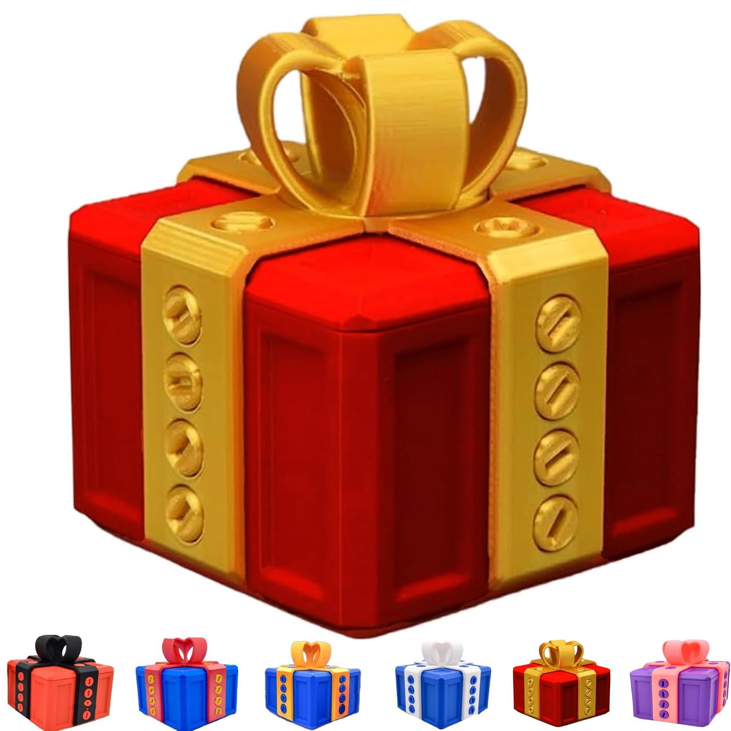 3D Printed Annoying Prank Gift Box with Screws - Hilarious Money Card Container, Novelty Case 8x8cm - Perfect for Pranks, Gag Gifts & Office Humor