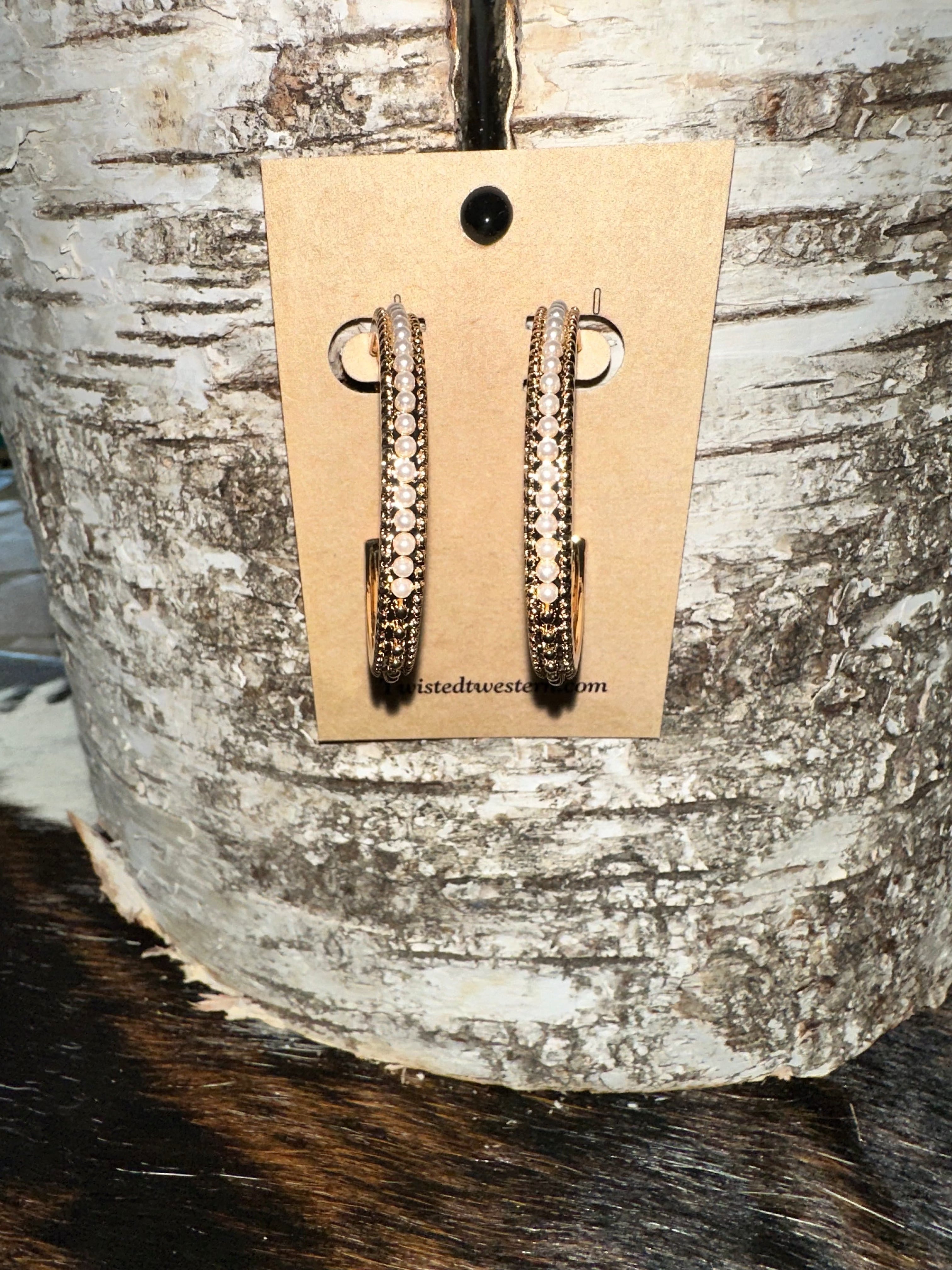 Gold & Pearl Big Hoop Earrings for Women - Elegant Statement Jewelry for Parties, Weddings & Everyday Wear