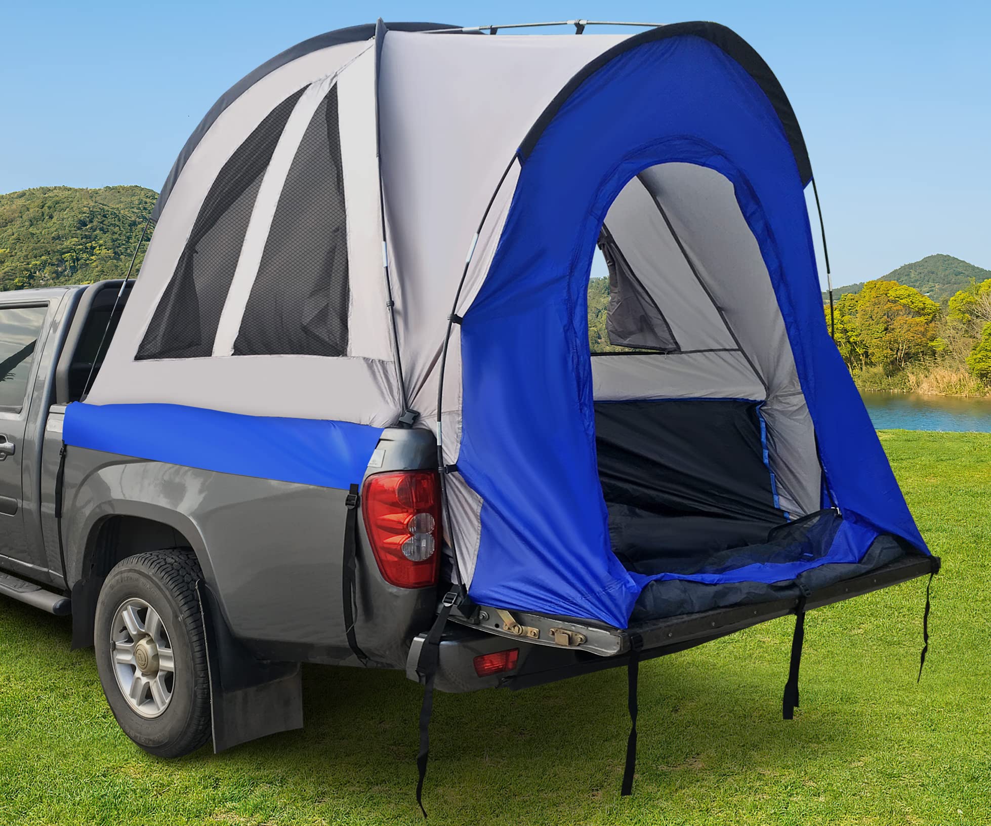 Hasika Waterproof Truck Bed Tent for Camping - Fits 5-6.5 Foot Short/Regular Truck Beds with Double Layer Floor | Outdoor Adventure, Road Trips & Overlanding Gear