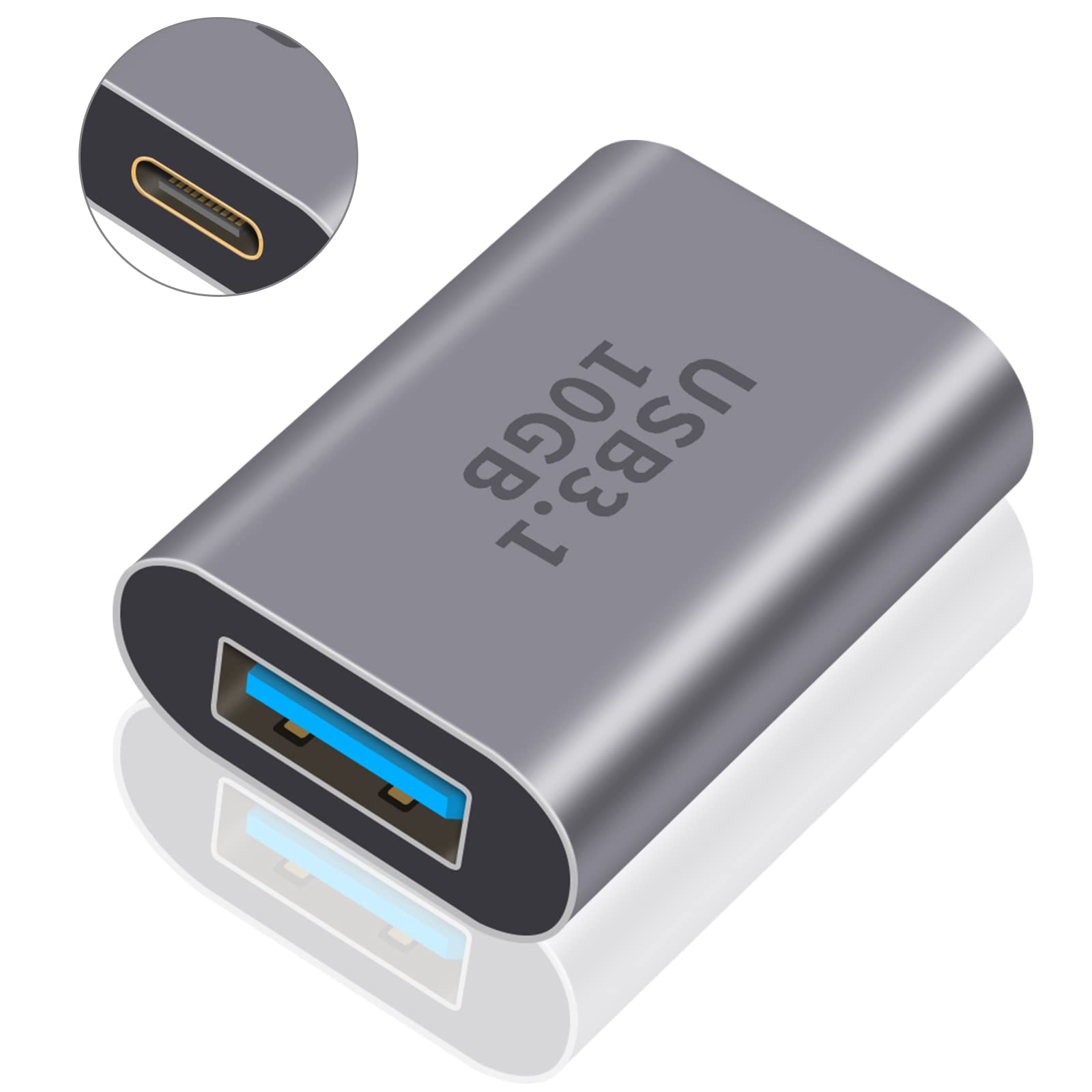 Maxhood USB C Female to USB Female Adapter - USB 3.1 Type C to USB A Converter - 10Gbps High Speed Data Transfer - Compatible with iPhone 15, MacBook Pro, iPad, Samsung Galaxy - Perfect for Charging, Data Sync & Device Connectivity (1 Pack)