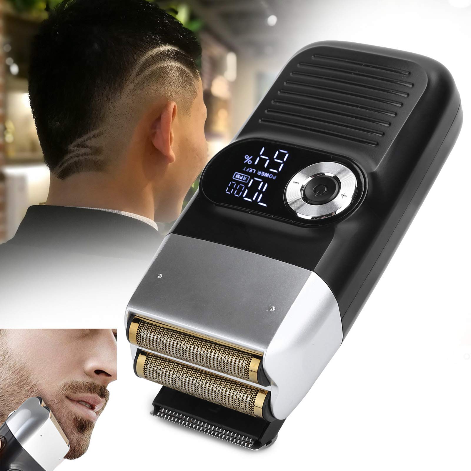 2-in-1 Electric Shaver & Beard Trimmer for Men with LCD Screen - Rechargeable USB Razor for Face, Neck & Chin Hair - Perfect for Travel, Home & Office Grooming