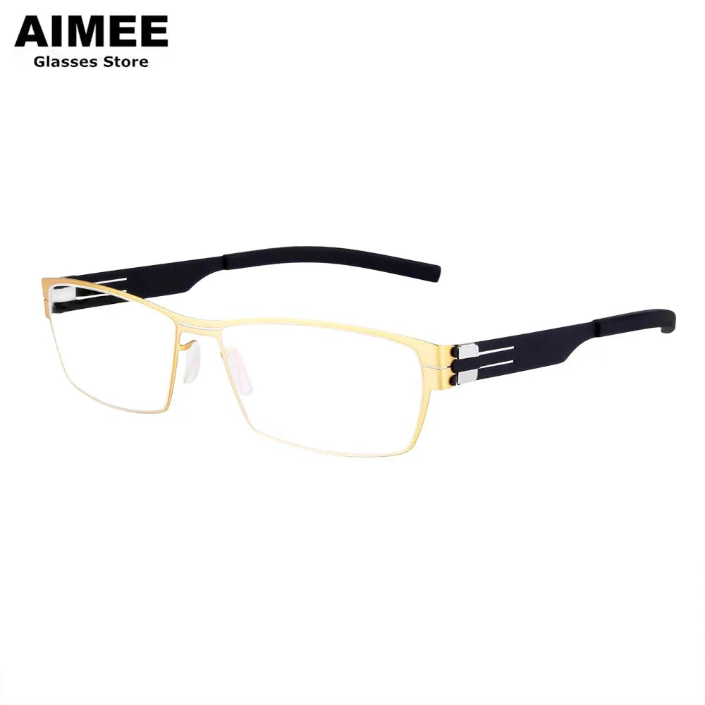 Aimee Women's Full Rim Square Screwless Steel Eyeglasses Frame 5083 - Lightweight & Durable Glasses for Work, Reading & Fashion