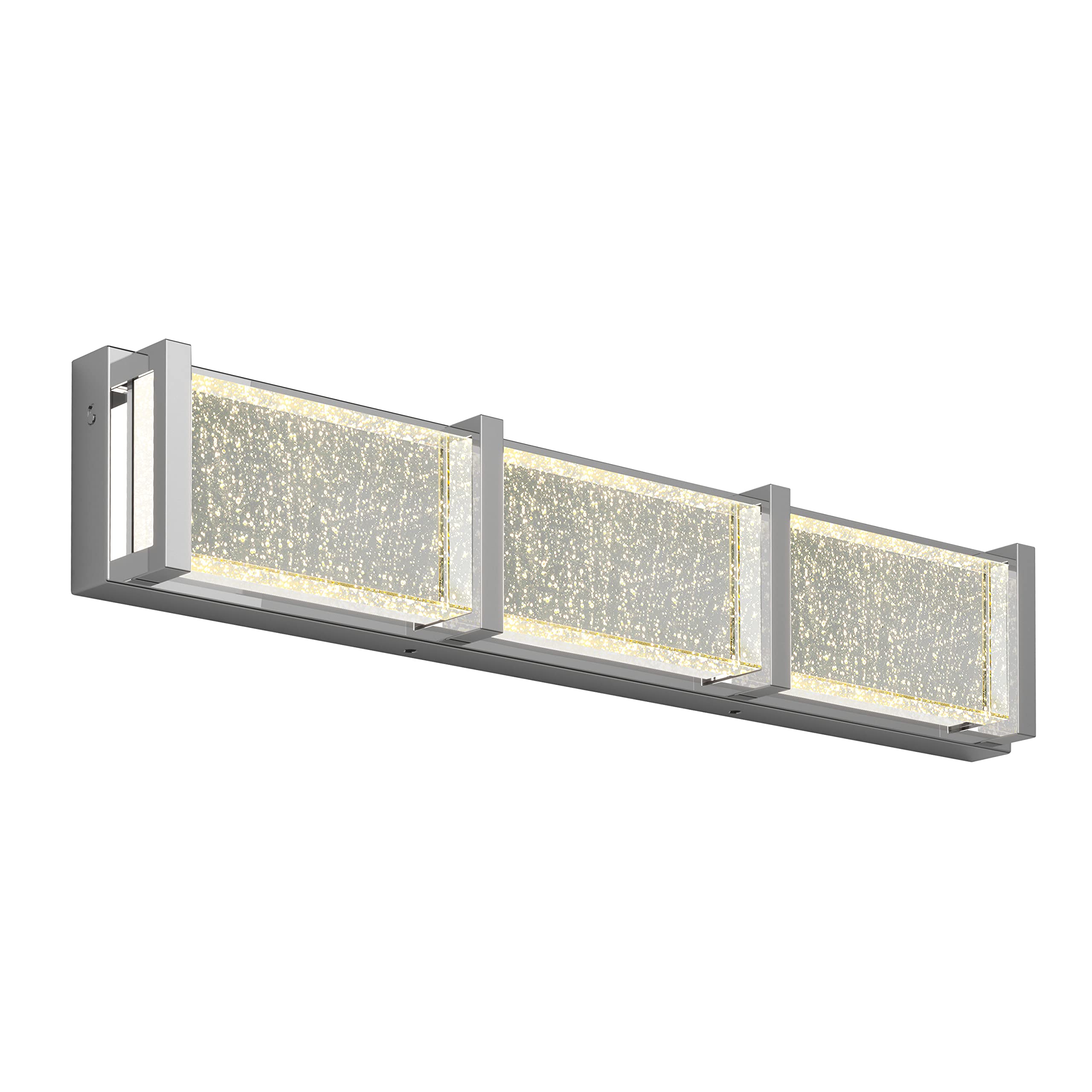 Artika Subway 20W LED Modern Vanity Light Fixture in Chrome - Energy Efficient Bathroom Lighting with 1100 Lumens, 3500K Warm White, Bubble Glass Diffuser (No Bulb Required) - Perfect for Bathroom Vanity, Makeup Mirror, and Dressing Room Lighting