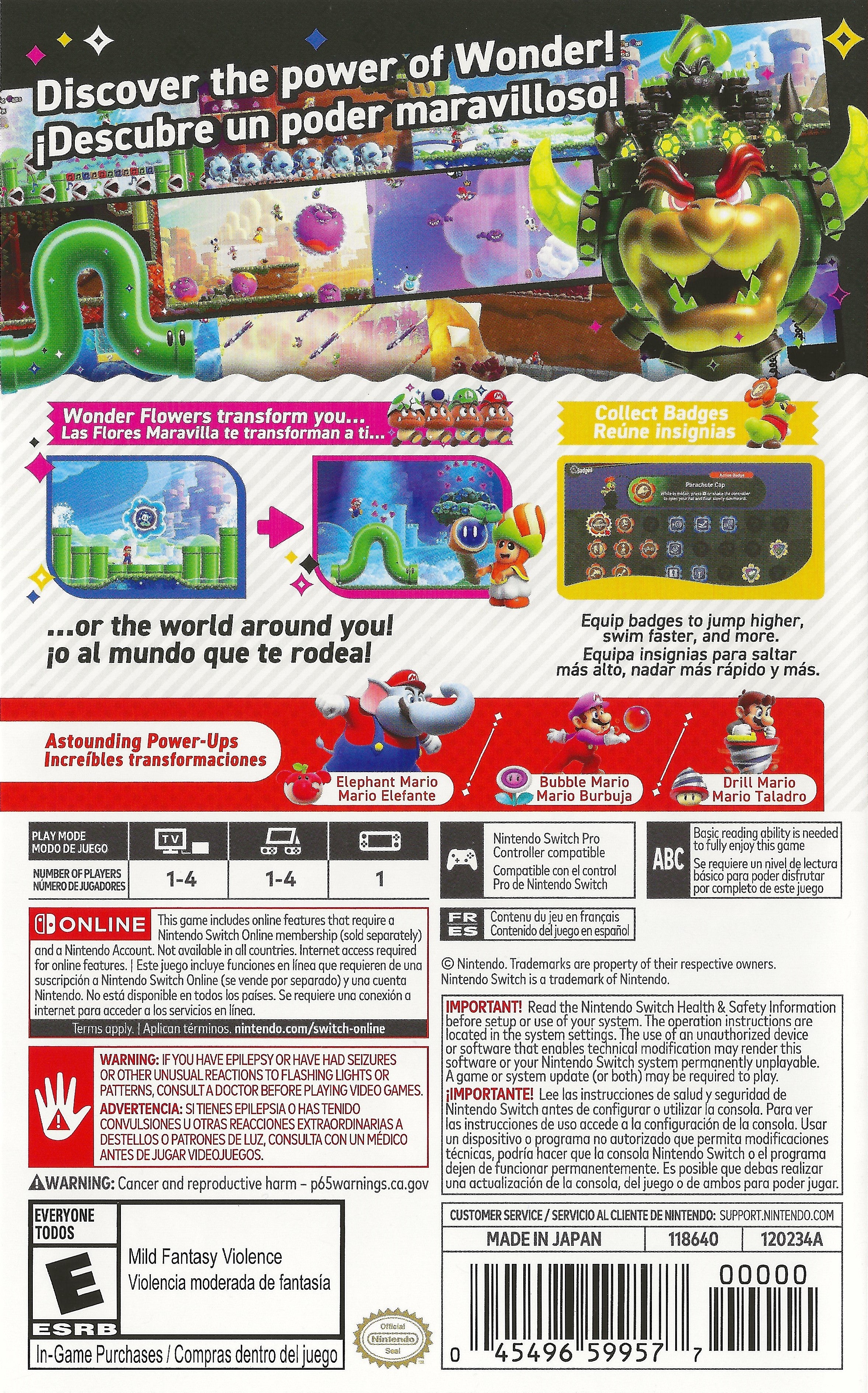 Super Mario Bros. Wonder - Nintendo Switch Game | Official Mario Adventure with New Power-Ups & Multiplayer Mode - Perfect for Family Game Nights & Party Entertainment