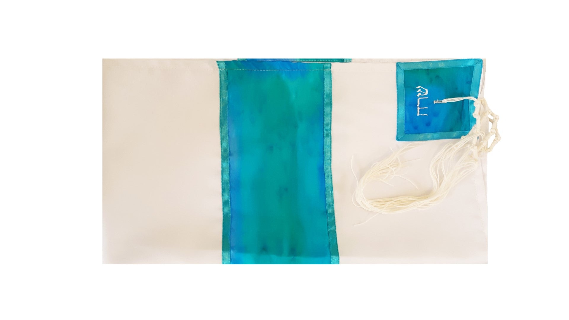 Turquoise Silk Blend Bat Mitzvah Tallit - Elegant Prayer Shawl for Girls & Women | Perfect for Synagogue Services, Jewish Ceremonies & Special Occasions