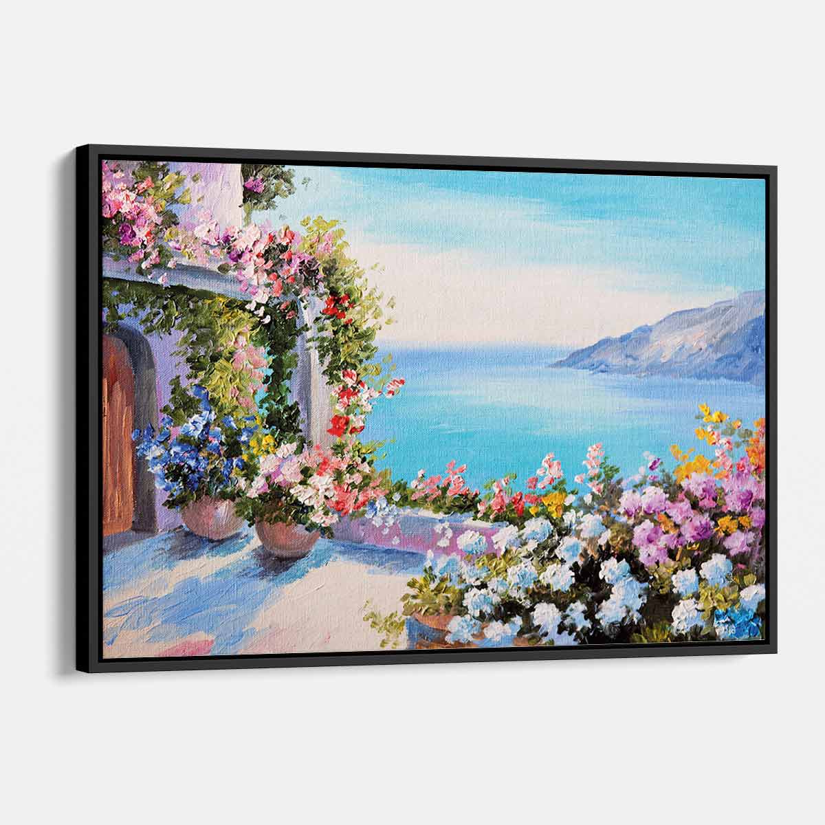 Blue Serenity Seaview Wall Art Canvas Print - Coastal Beach Decor for Living Room, Bedroom & Office - 2349