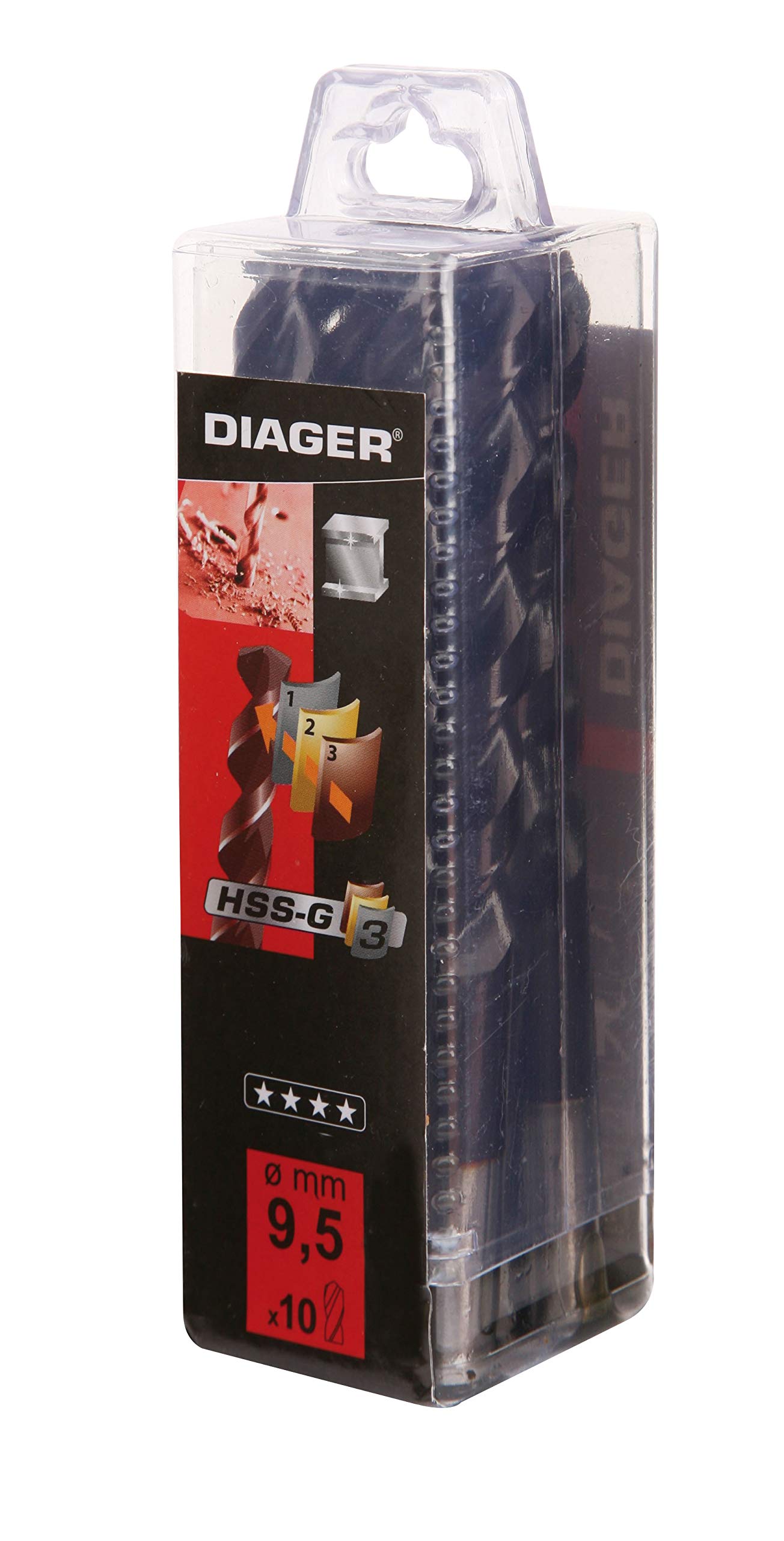 High-Speed Steel G3 TiAlN Coated Drill Bits - Pack of 10 - Heat & Wear Resistant - Extended Tool Life - 7mm Diameter - Perfect for Metal, Wood & Plastic Drilling Projects