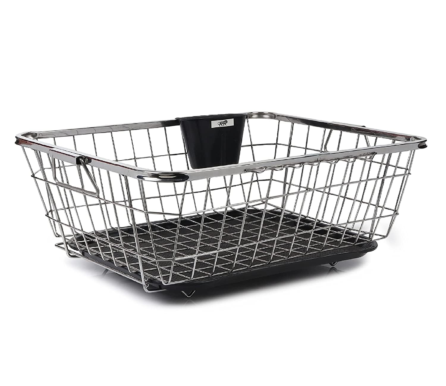 Stainless Steel Dish Drainer with Tray & Spoon Holder - Space Saving Kitchen Organizer