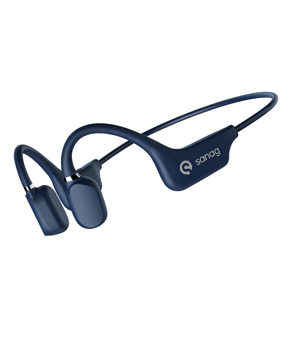 Sanag Open-Ear Wireless Bluetooth 5.0 Headphones with Mic - Titanium Lightweight Air Conduction Headphones, IPX5 Waterproof for Running, Hiking, Cycling & Driving - Hands-Free Calls & Music (Ideal for Outdoor Sports & Commuting)