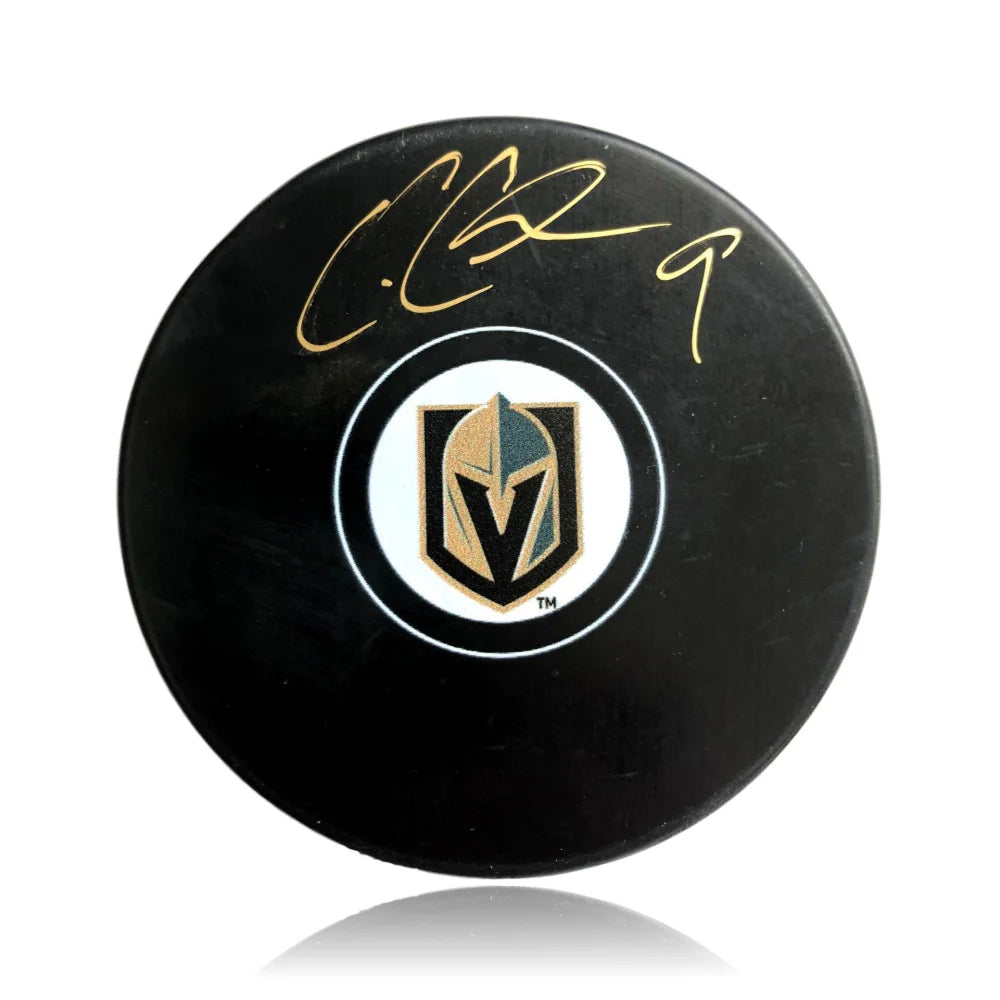 Cody Glass Autographed Vegas Golden Knights Logo Puck with PSA/DNA COA - Signed Hockey Memorabilia for Collectors & Fans - Perfect for Display, Gifts, and Sports Memorabilia Collections