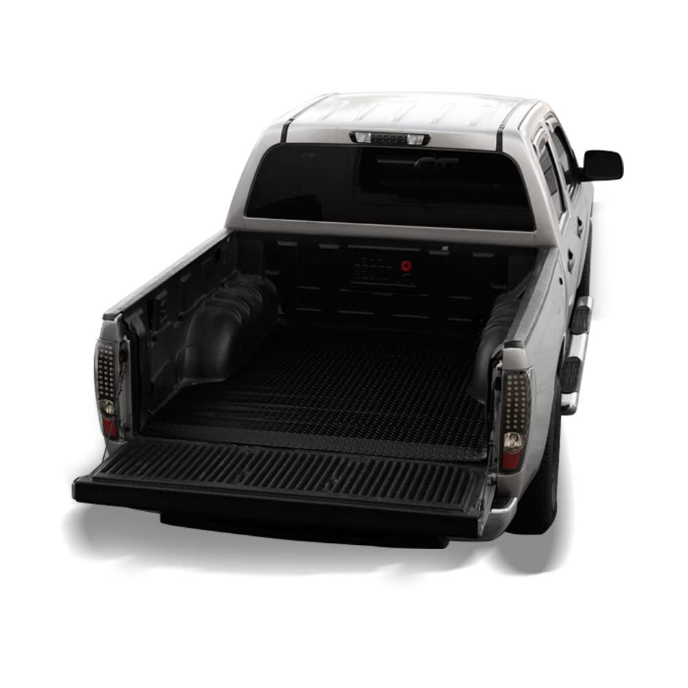 Black Rubber Diamond Plate Truck Bed Floor Mat Liner for 2005-2022 Toyota Tacoma 5ft (60