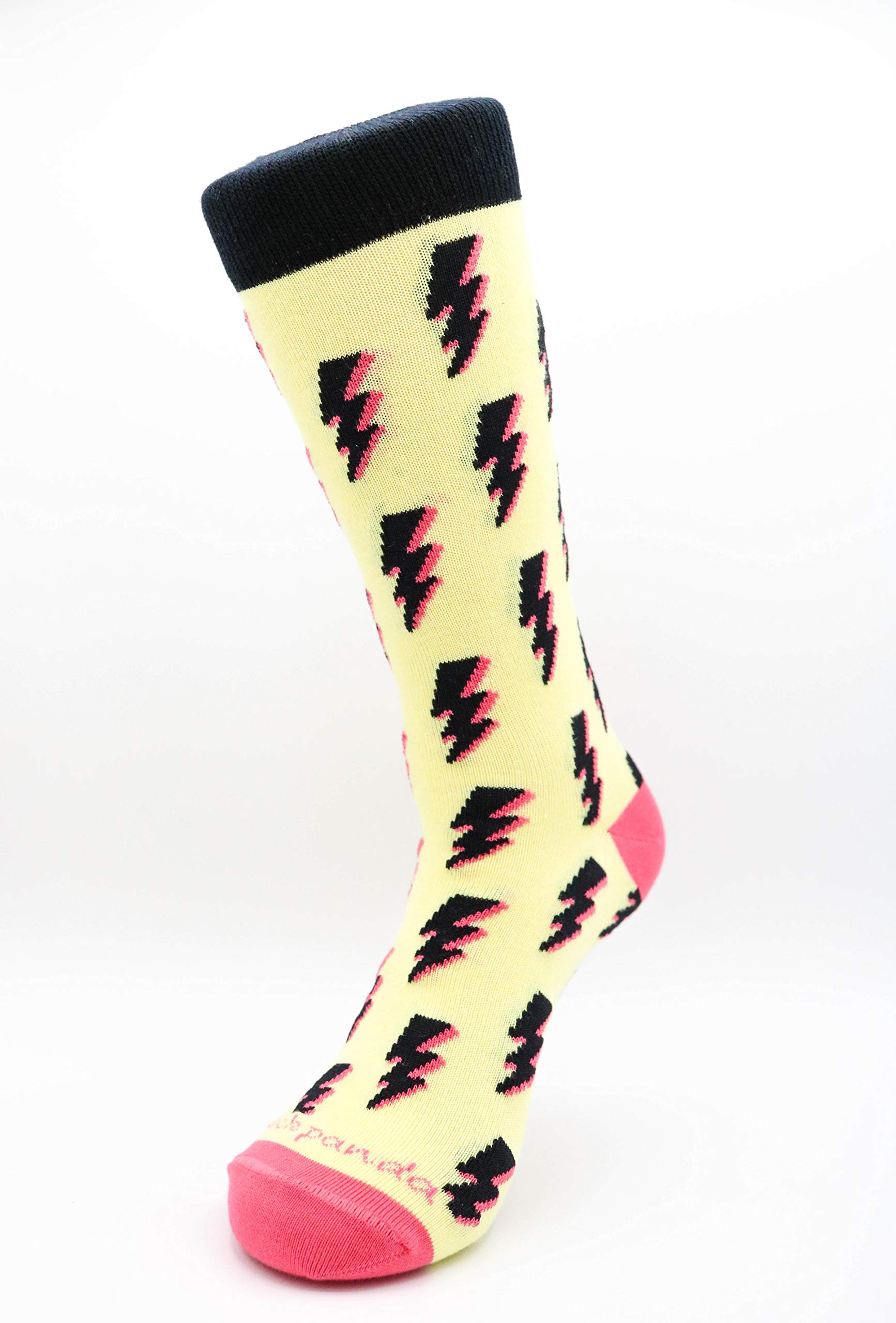 Lightning Bolt Pattern Crew Socks for Men & Women - Comfortable Cotton Blend Ankle Socks - Perfect for Running, Gym & Casual Wear (Medium)