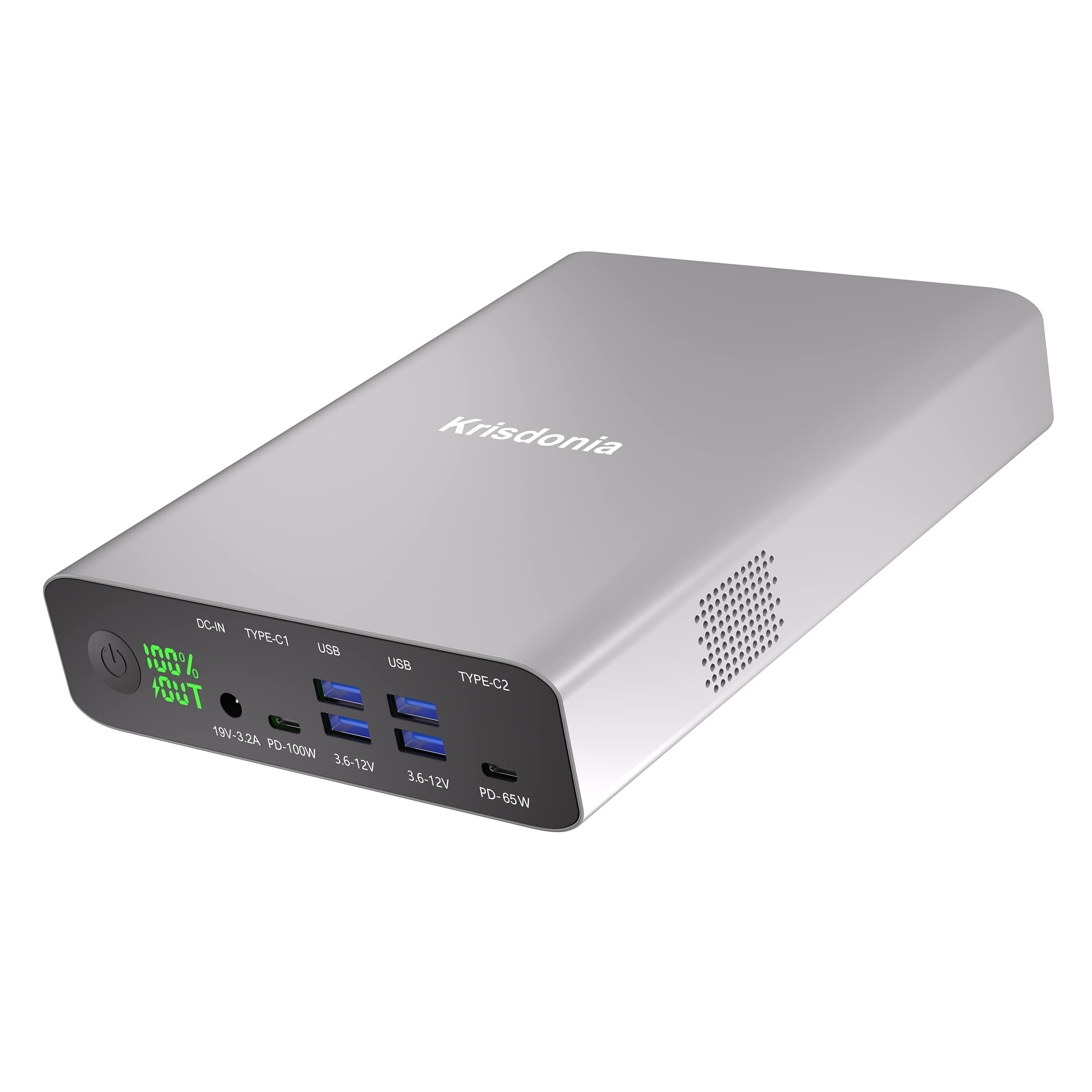 Krisdonia 64000mAh Portable Charger with 100W PD Fast Charging | High Capacity Power Bank for MacBook Pro/Air, XPS, iPad Pro, iPhone 13/12, Galaxy, Nintendo Switch | Perfect for Travel, Camping, and Emergency Power Backup