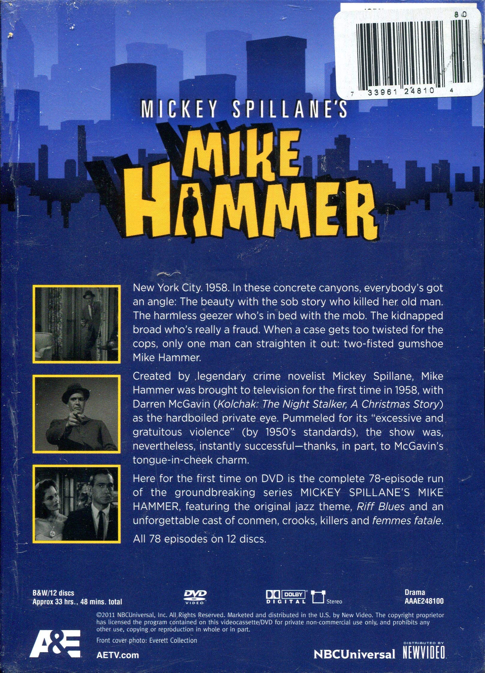 Mickey Spillane's Mike Hammer: The Complete Series DVD Box Set - Classic Crime Detective TV Show Collection for Mystery Lovers & Film Noir Enthusiasts - Perfect for Home Entertainment & Gift Giving