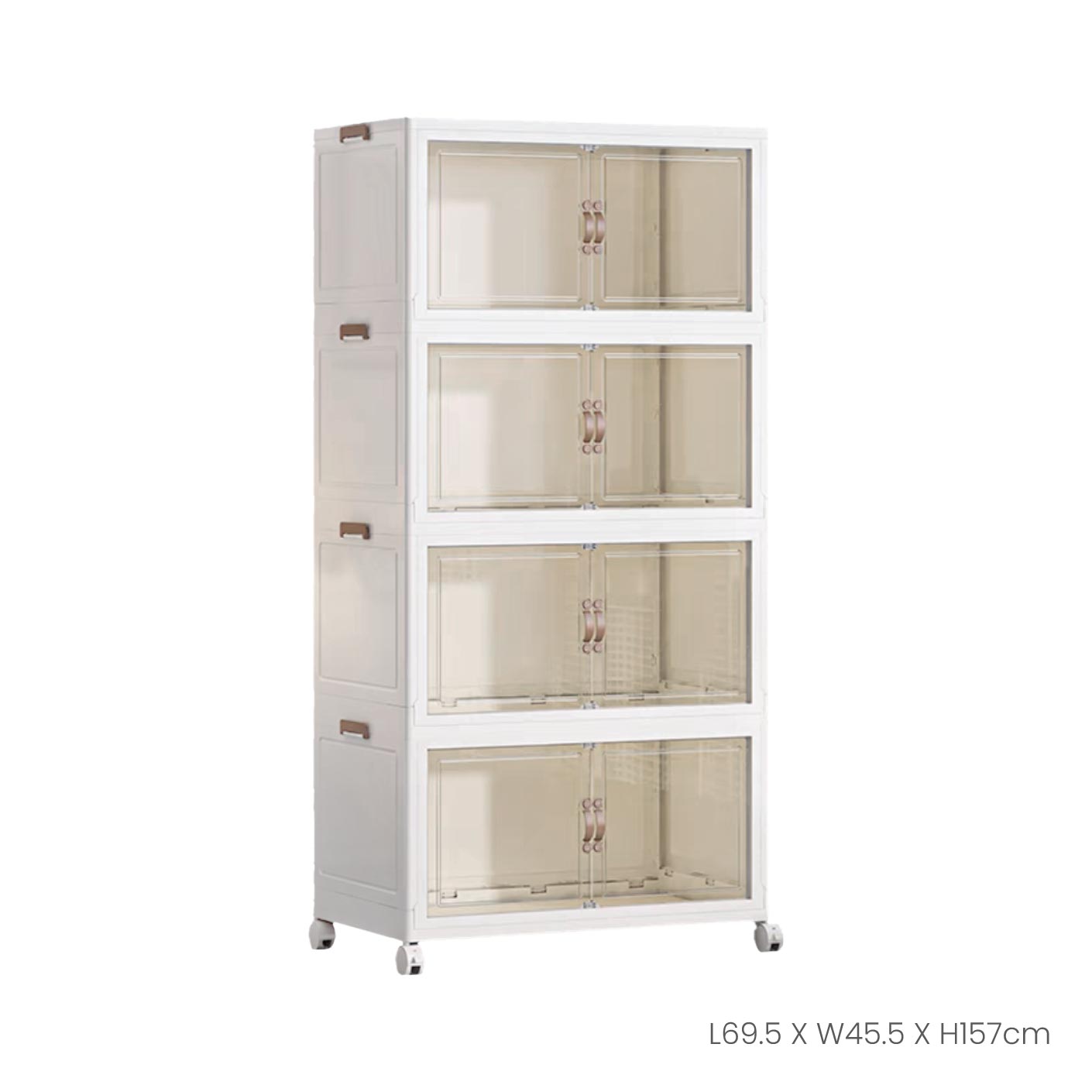 4 Tier 8D 4-Wheel Rolling Storage Cabinet (HFH9132) - Heavy Duty Metal Utility Cart for Garage, Workshop, Office & Home Organization