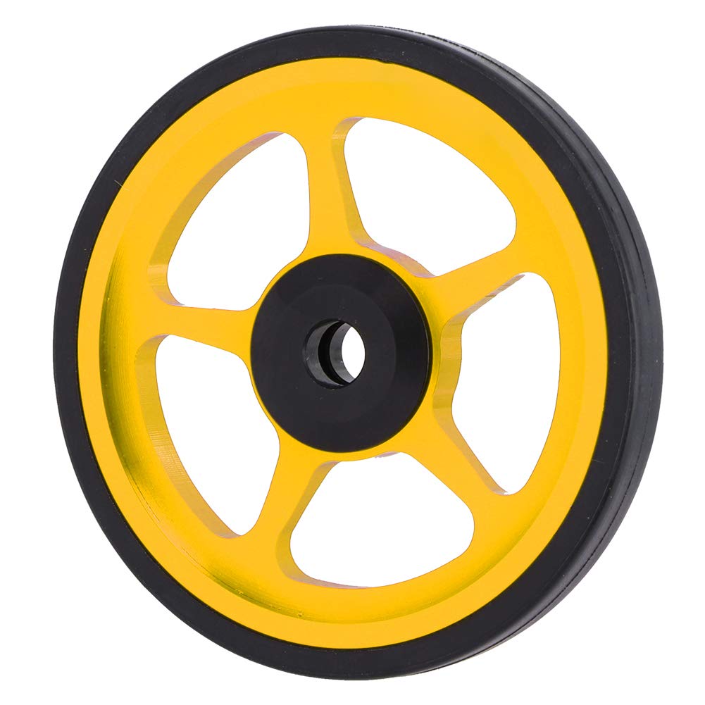 Bike Push Wheel - Folding Bike Easy Wheel with Mounting Screw | Sturdy Durable Wear-Resistant Cycling Accessory for Commuters & Travelers (Gold Black) | Perfect for Urban Commuting, Bike Storage & Easy Transportation