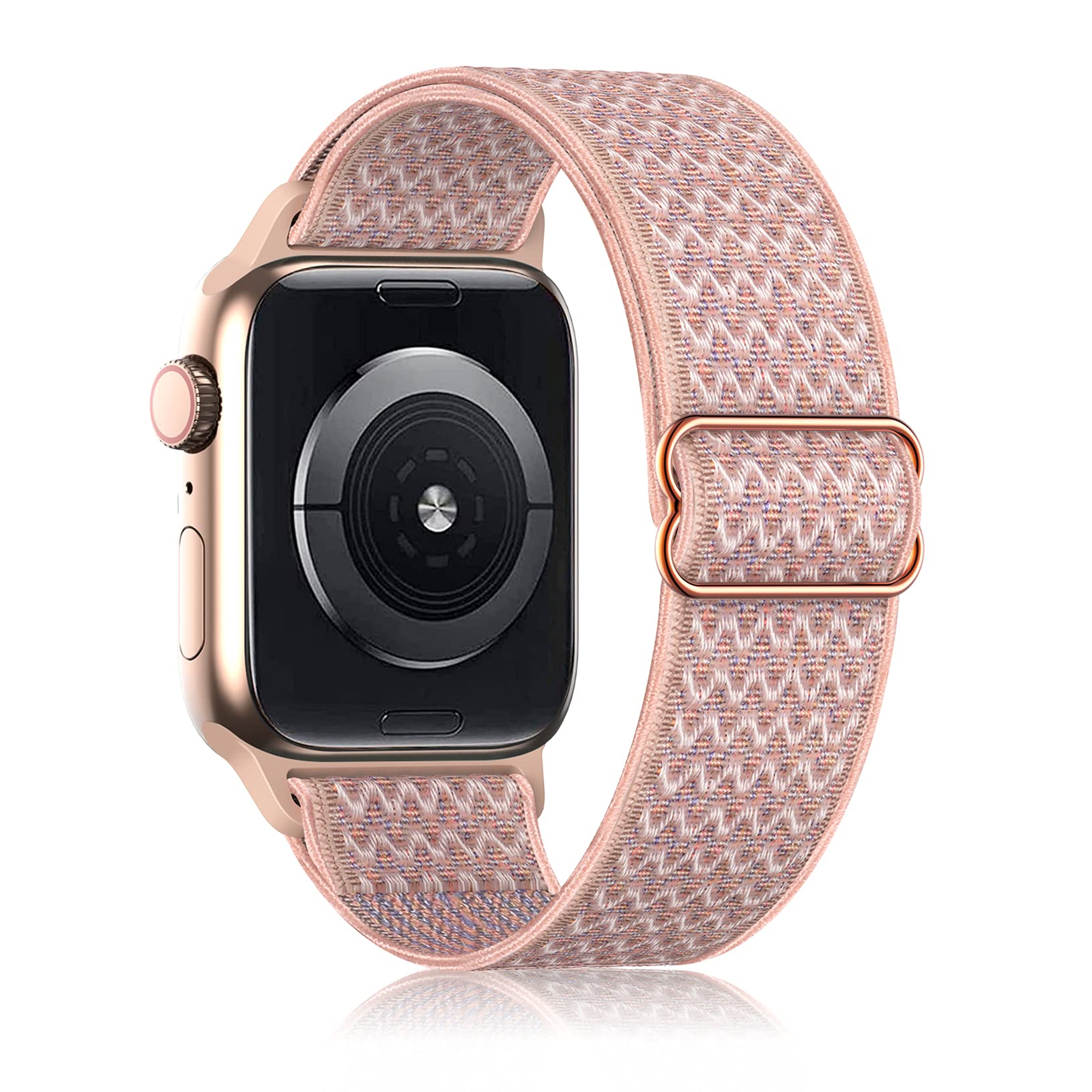 Stretchy Nylon Apple Watch Bands for 38mm 40mm 42mm 44mm - Adjustable Velcro Elastic Sport Strap Compatible with Apple Watch Series 6/5/4/3/2/1/SE - Perfect for Running, Gym & Everyday Wear (Men & Women)