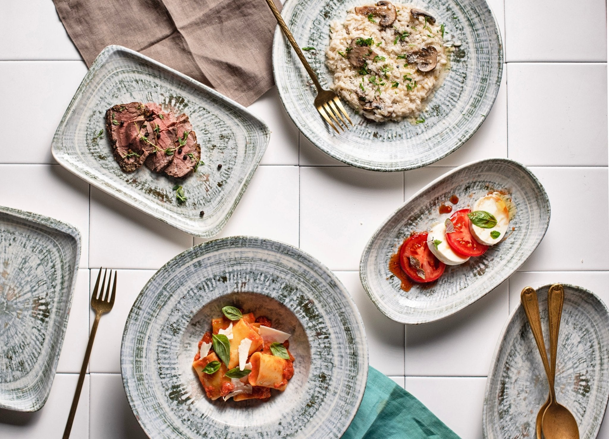 Odette 24-Piece Dinnerware Set - Porcelain Plates, Bowls, Cups & Saucers - Elegant Tableware for Formal Dining, Entertaining & Special Occasions