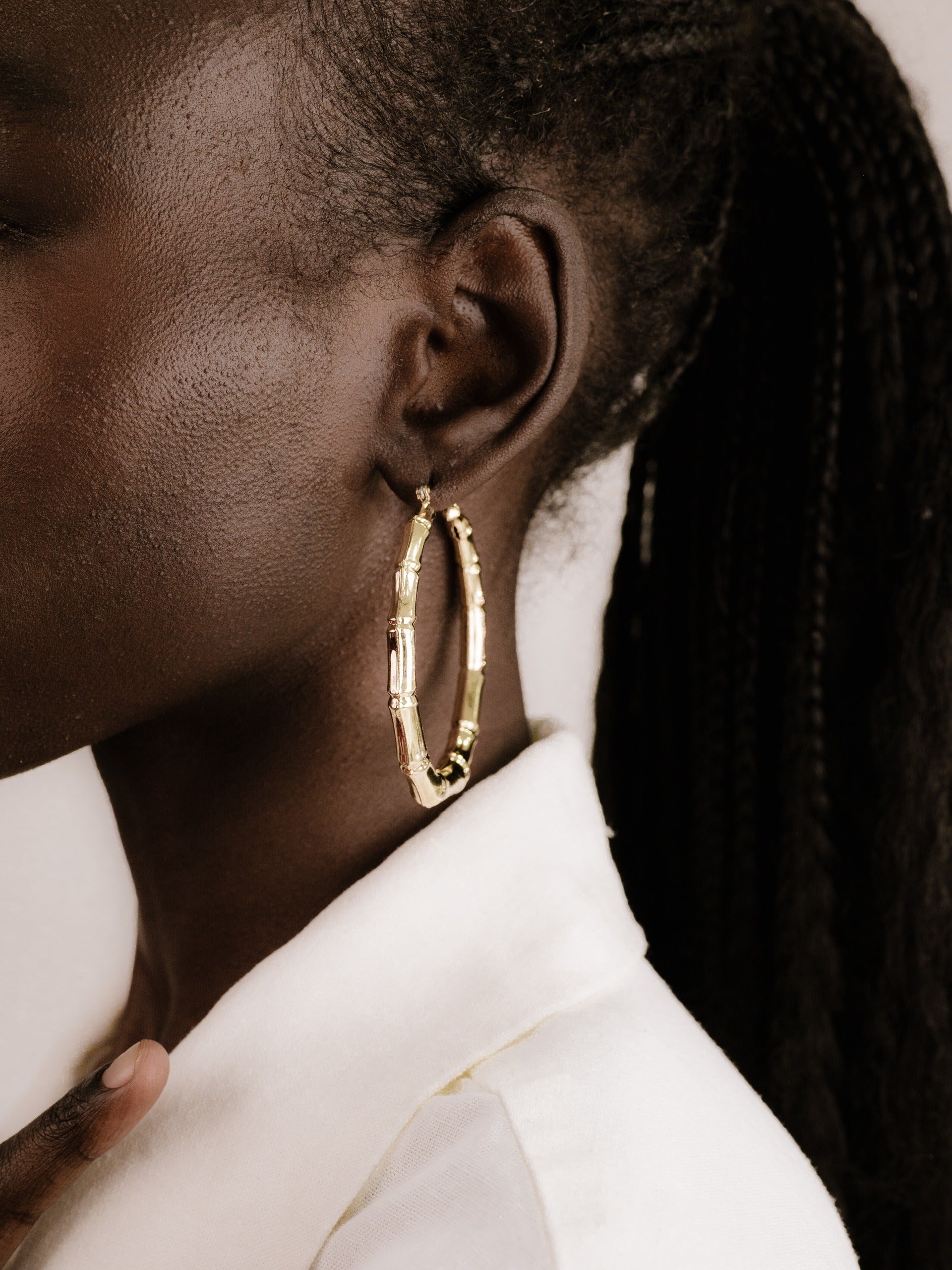 Stylish Bamboo Hoop Earrings for Women - Lightweight & Hypoallergenic Jewelry - Perfect for Everyday Wear, Boho Fashion & Gift Giving