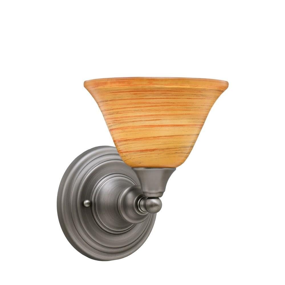 Toltec Lighting Brushed Nickel 1-Light Wall Sconce (40-BN-454) - Modern Wall Light Fixture for Bedroom, Living Room & Hallway