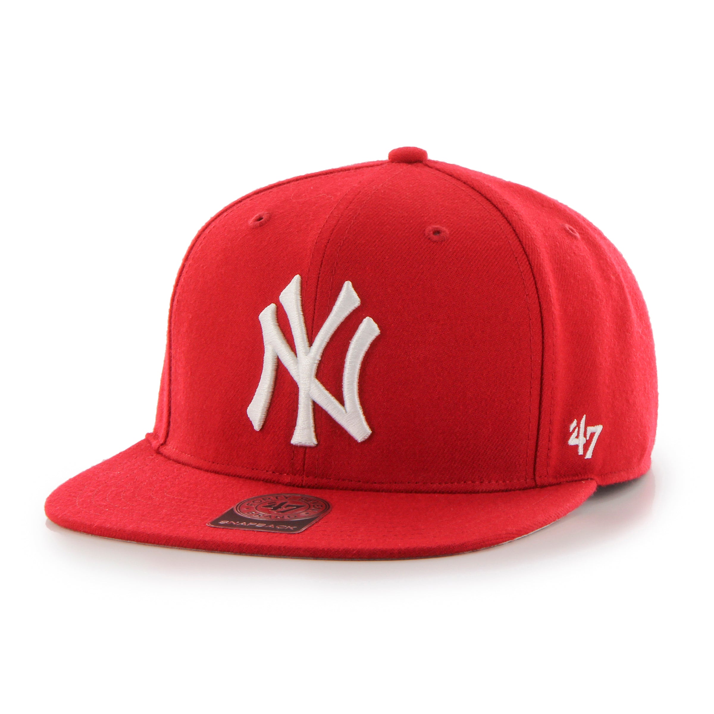47 Brand Captain New York Yankees Snapback Hat - Adjustable Red Baseball Cap for Men & Women | Perfect for Games, Streetwear & Casual Outfits