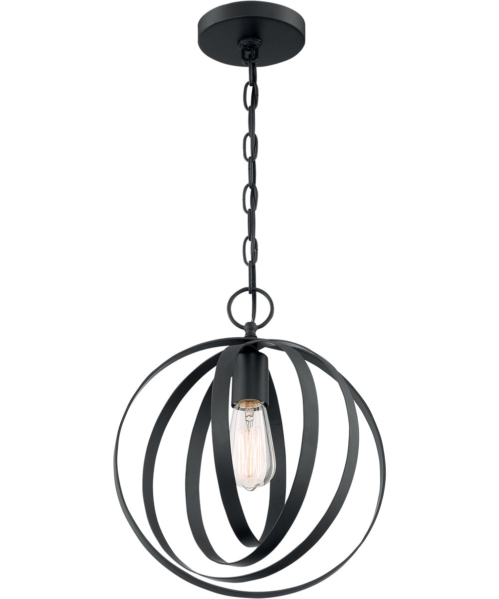 12W Pendleton Single Light Pendant in Matte Black - Modern Farmhouse Lighting for Kitchen Island, Dining Room, or Entryway