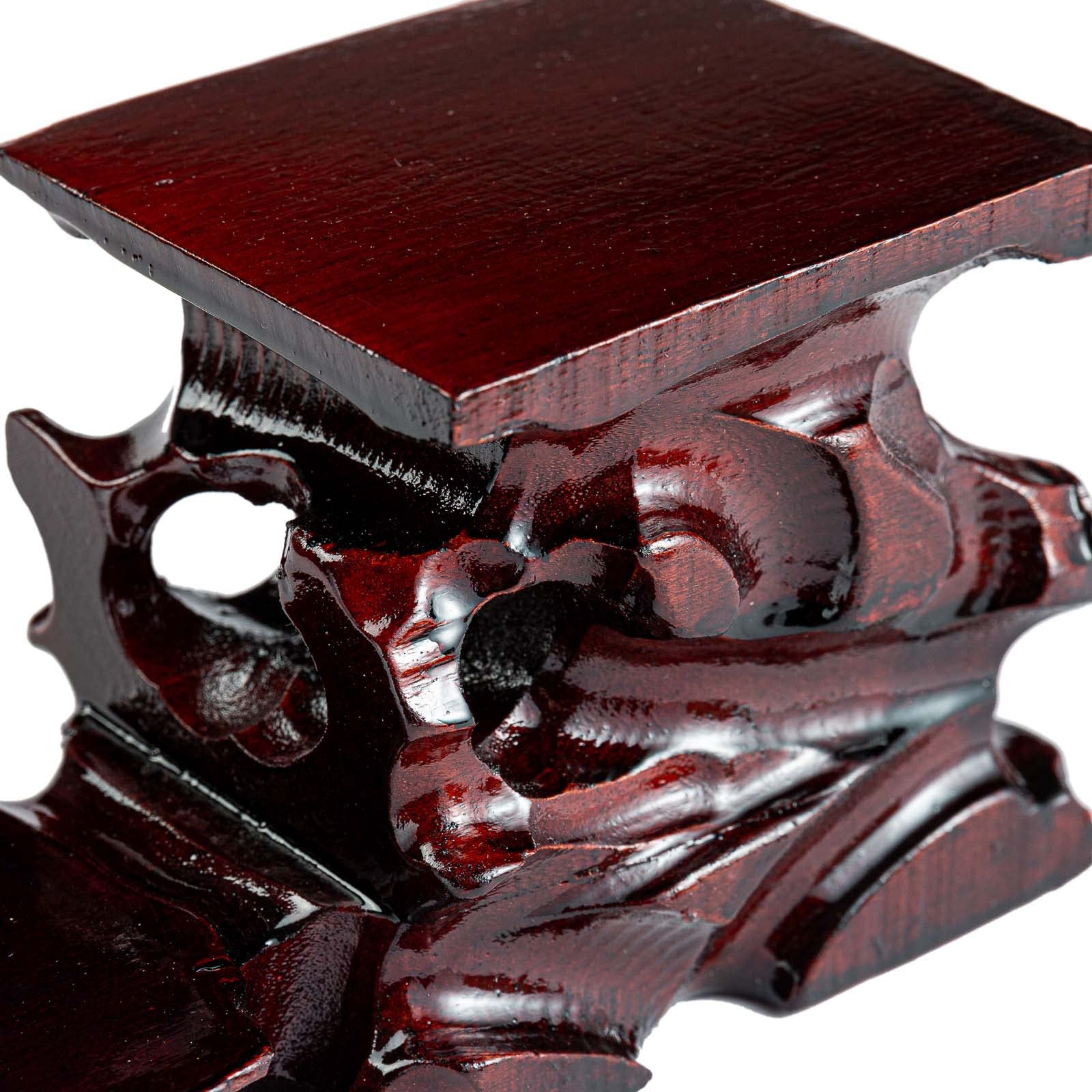 THY COLLECTIBLES Small Rosewood Plant Stand - 8.75x3.25x3.5 Inch Mini Indoor Plant Shelf for Succulents, Herbs & Home Decor | Perfect for Tabletop, Desktop, Windowsill in Home & Office