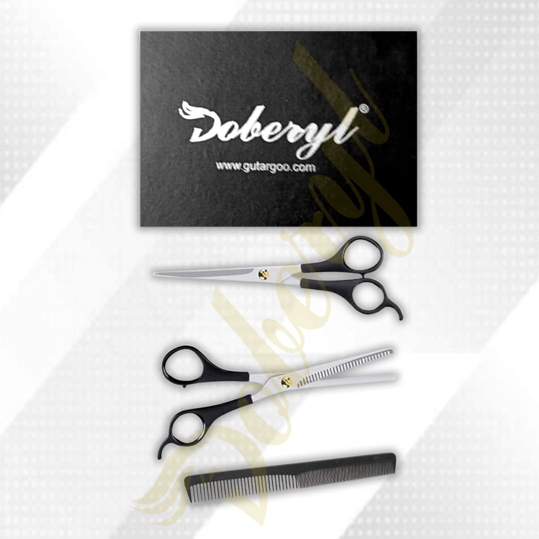 Professional Hair Cutting Scissors Set of 2 - 6.5 Inch Sharp Stainless Steel Shears for Salon & Home Use - Barber Styling Tools for Men & Women - Perfect for Haircuts, Trimming, and Styling at Home or Professional Salons