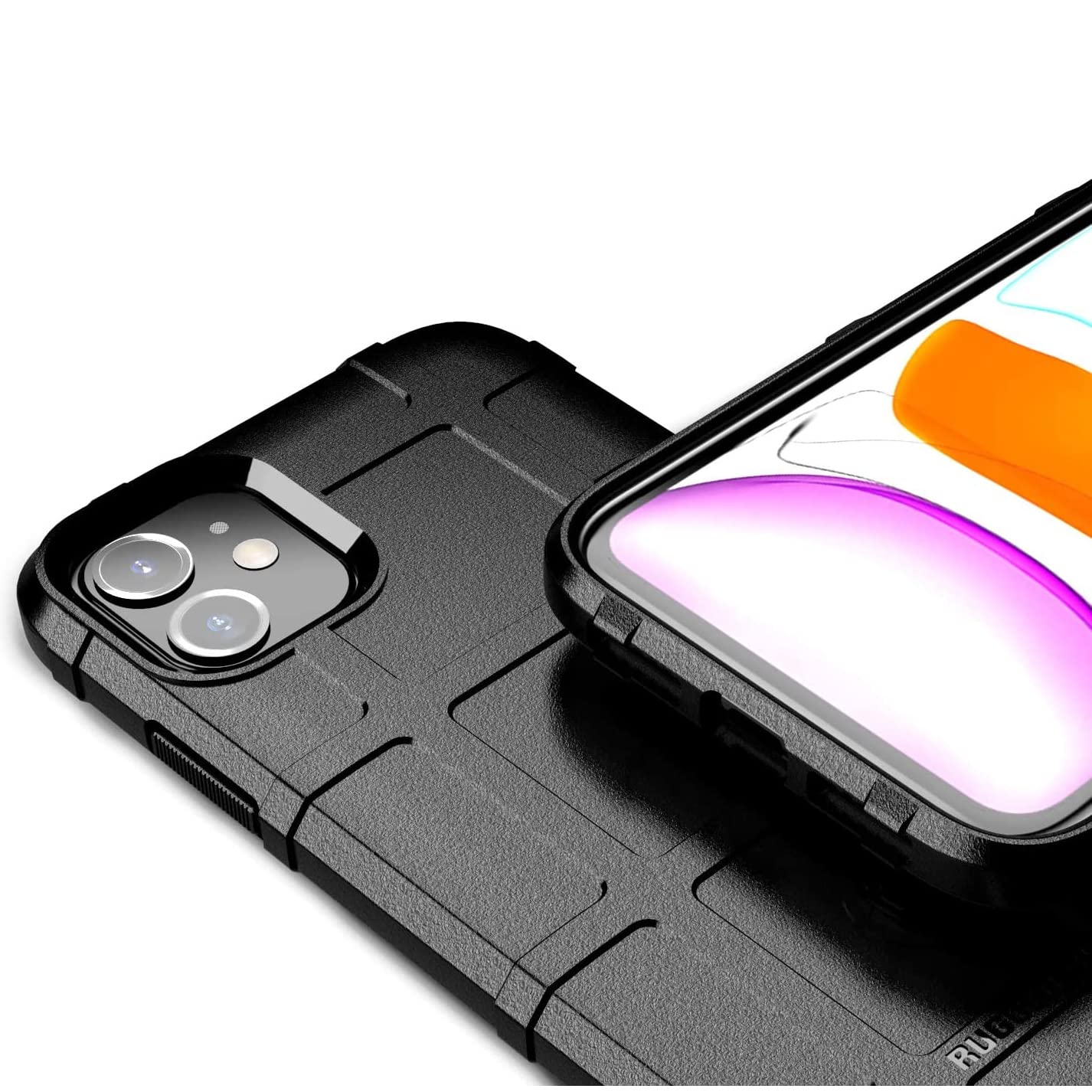 EGO TACTICAL Rugged Shield Durable TPU Phone Case for Apple iPhone 12 & 12 Pro - Shockproof & Scratch Resistant Protective Cover - Perfect for Outdoor, Work & Daily Use (Black)