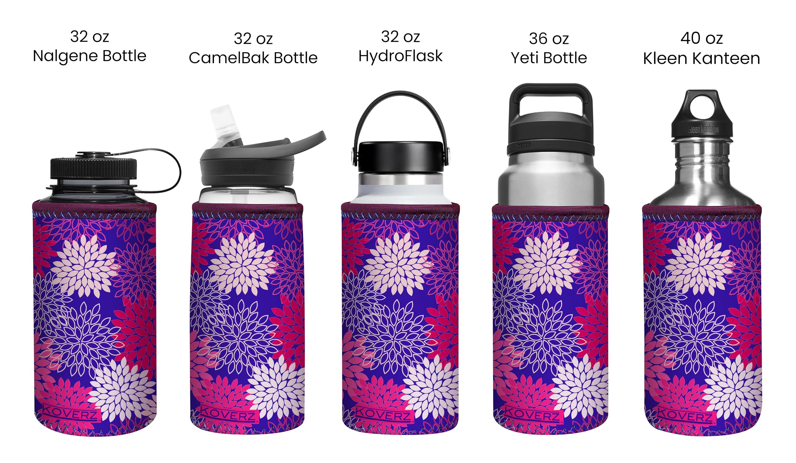 Koverz XL 32-40oz Water Bottle Carrier with Strap - Vintage American Flag for Hiking & Gym