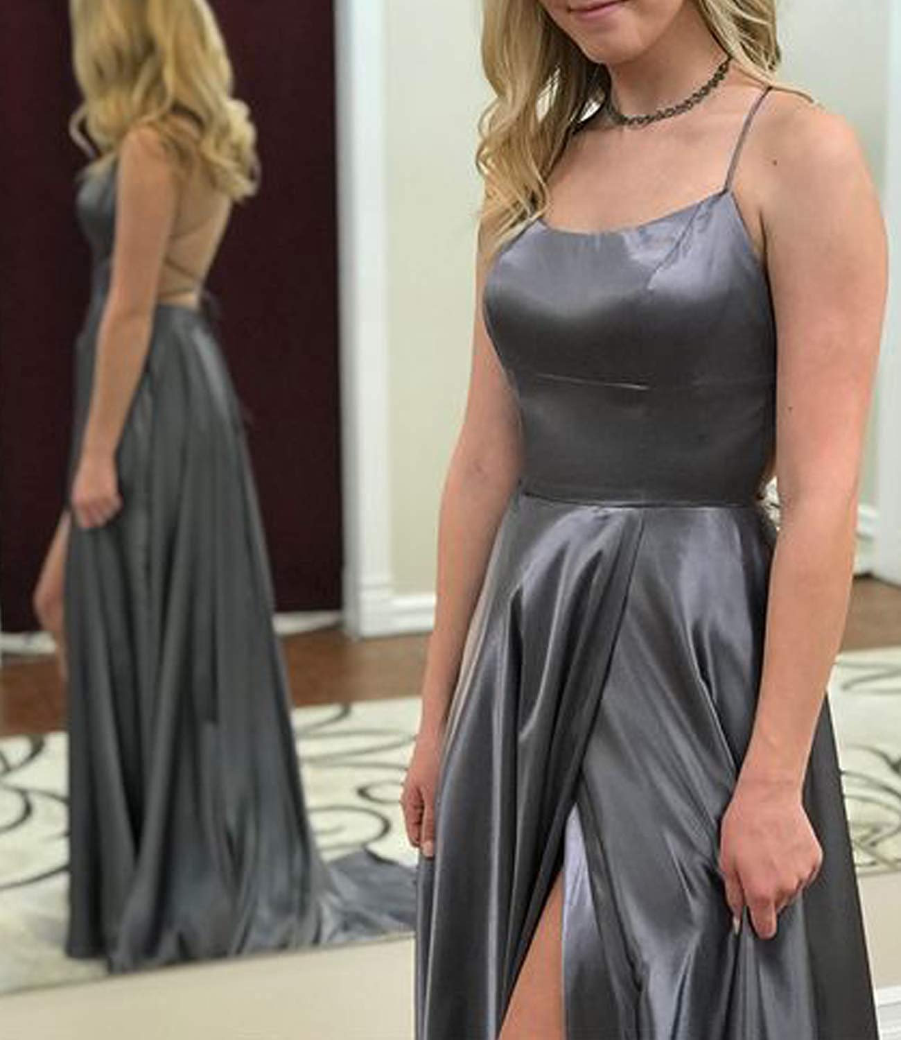 Elegant Strapless Side Split Formal Evening Gown with Pockets - Long Prom Dress for Women | Perfect for Homecoming, Wedding Guest & Black Tie Events
