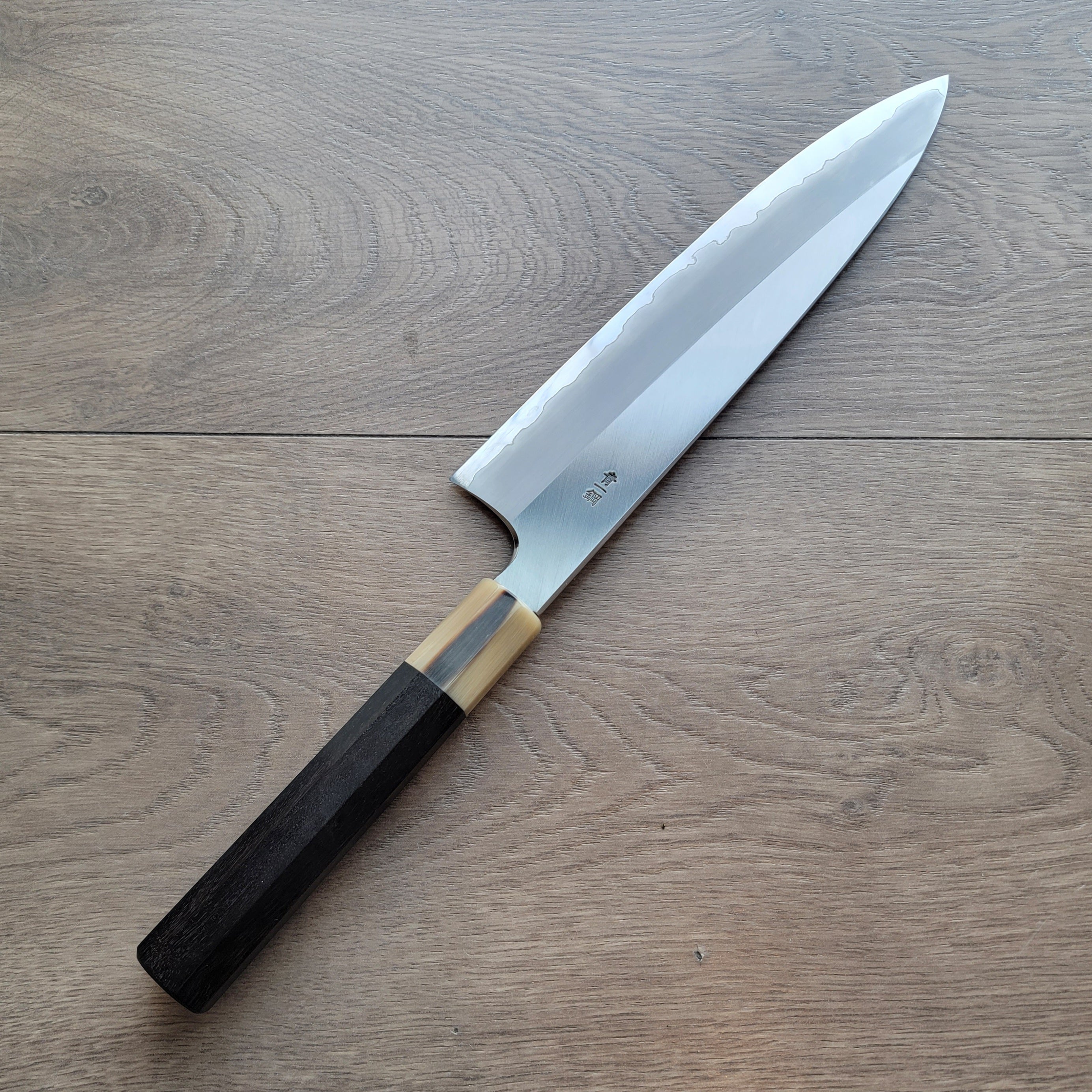 Hitohira Togashi Blue #1 Stainless Clad Gyuto 240mm Japanese Chef Knife with Taihei Ebony Handle - Premium Kitchen Knife for Professional Chefs & Home Cooking - Perfect for Slicing, Dicing & Meat Cutting