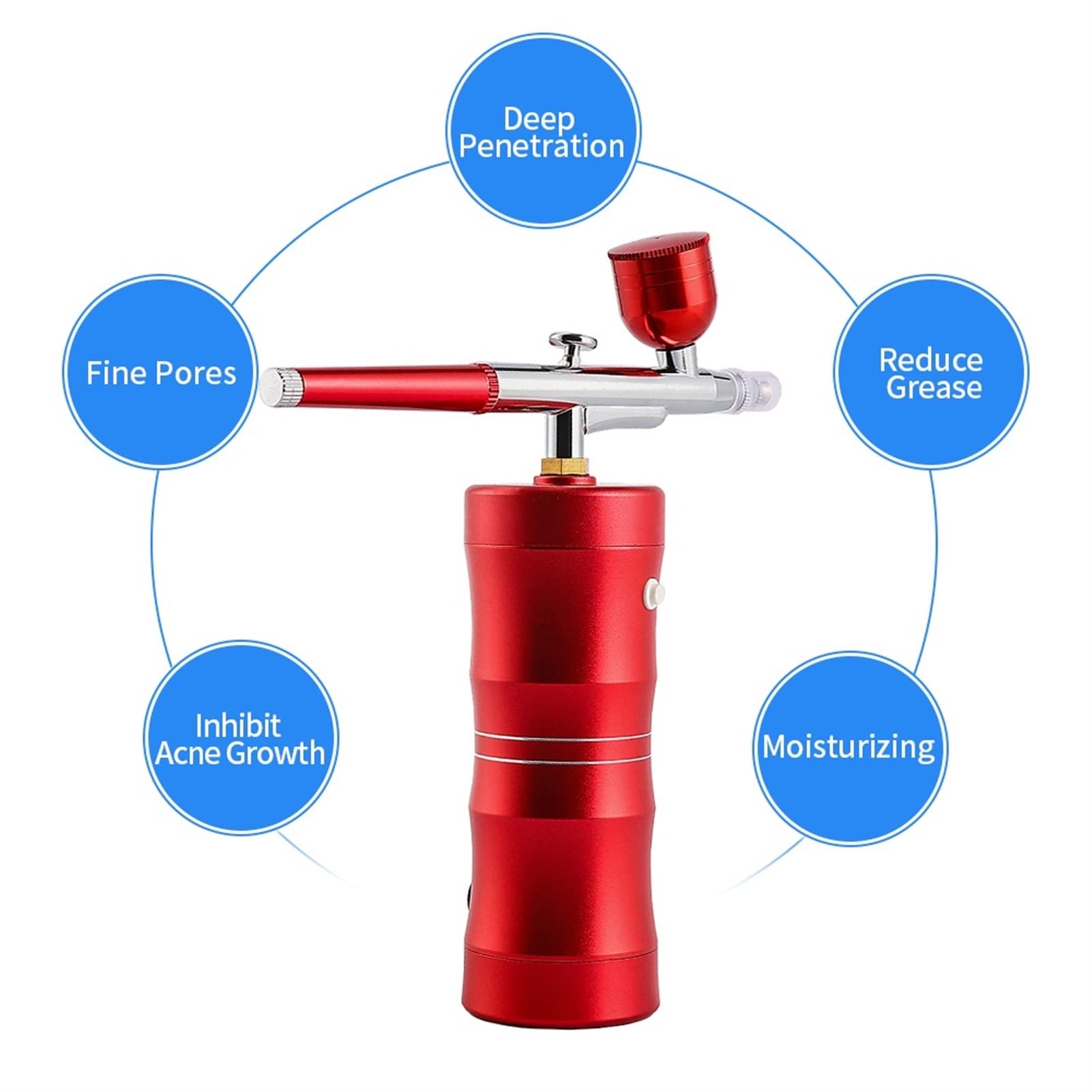 Professional 0.3mm Mini Airbrush Kit - Sandblasting Gun & Air Compressor Set for Nail Art, Tattoo, Cake Decorating, Craft Painting | Portable Nano Mist Sprayer & Sand Blaster Tool (Red) | Perfect for DIY, Automotive Touch-Ups & Home Renovation Projects