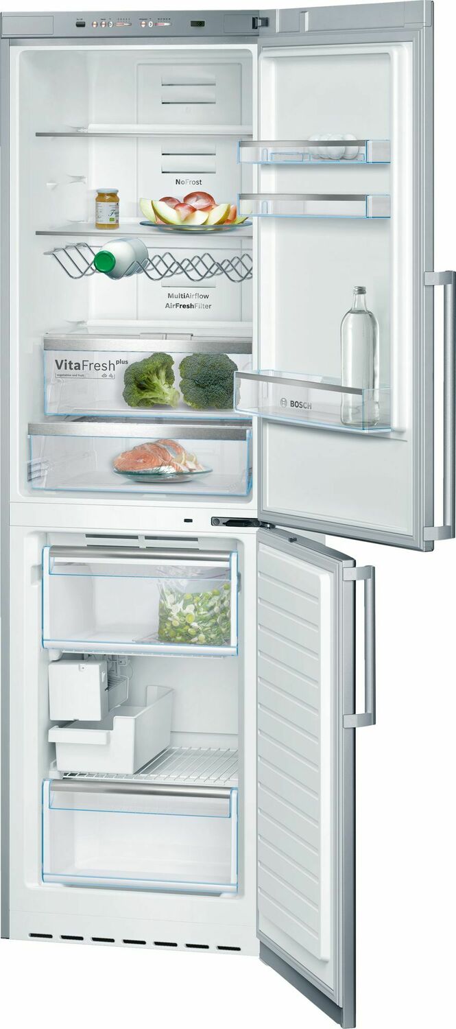 Bosch 800 Series 24-Inch Counter-Depth Refrigerator with Ice Maker - 11 Cu Ft Stainless Steel French Door Fridge for Modern Kitchen & Open Floor Plans