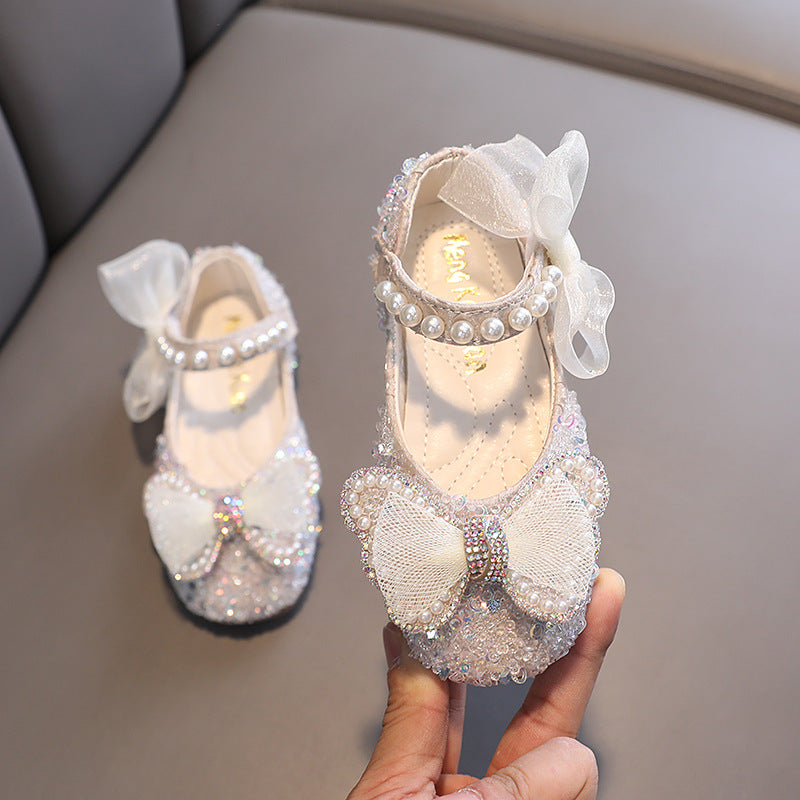 Elegant Cute Girls Butterfly Beauty Pageant Sequins Princess Shoes - Perfect for Pageants, Dance Recitals, and Special Occasions