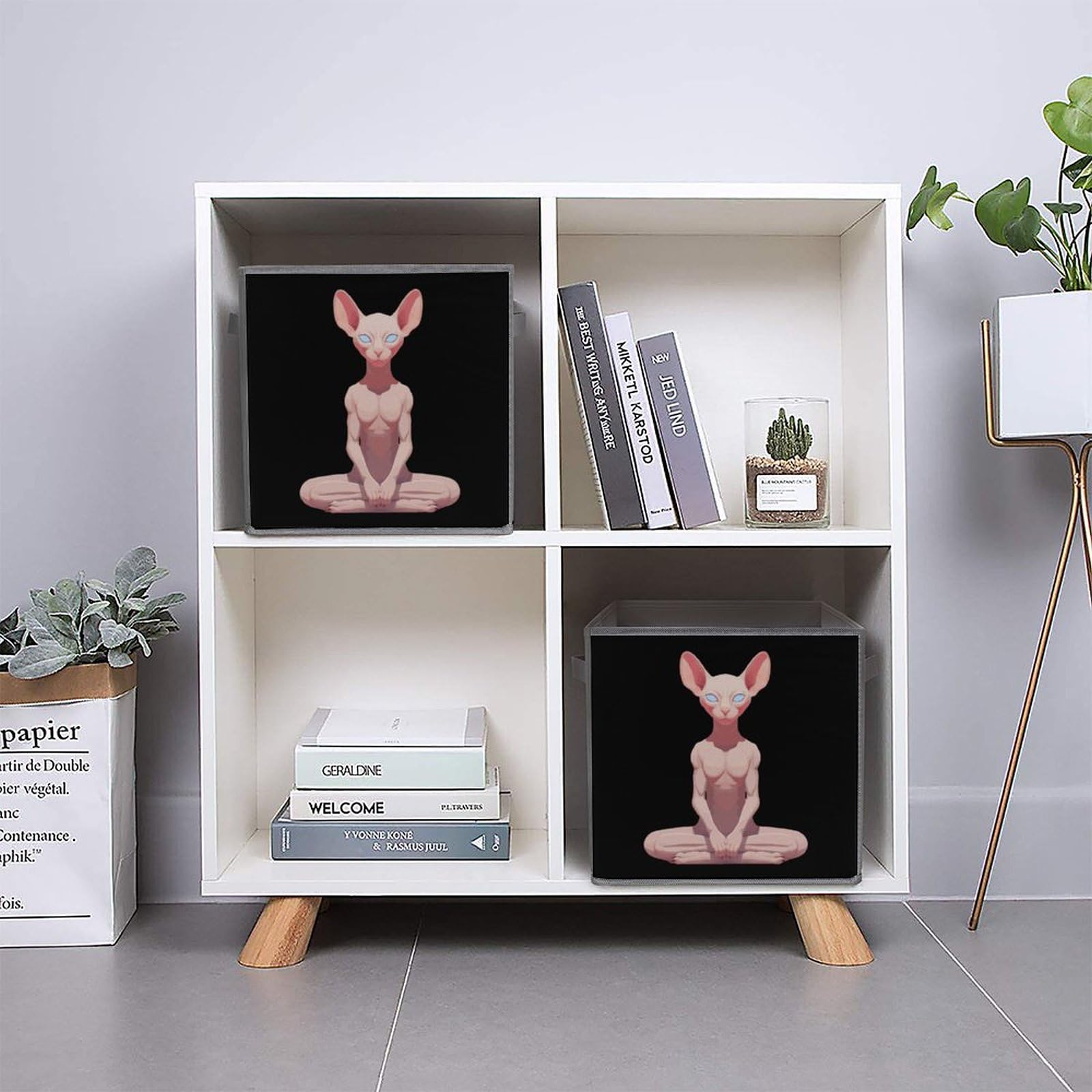 Foldable Storage Cubes with Handles - 6 Pack Square Fabric Bins for Organizing Clothes, Toys & Home Essentials | Perfect for Sphynx Cat Owners, Yoga Studios & Closet Organization
