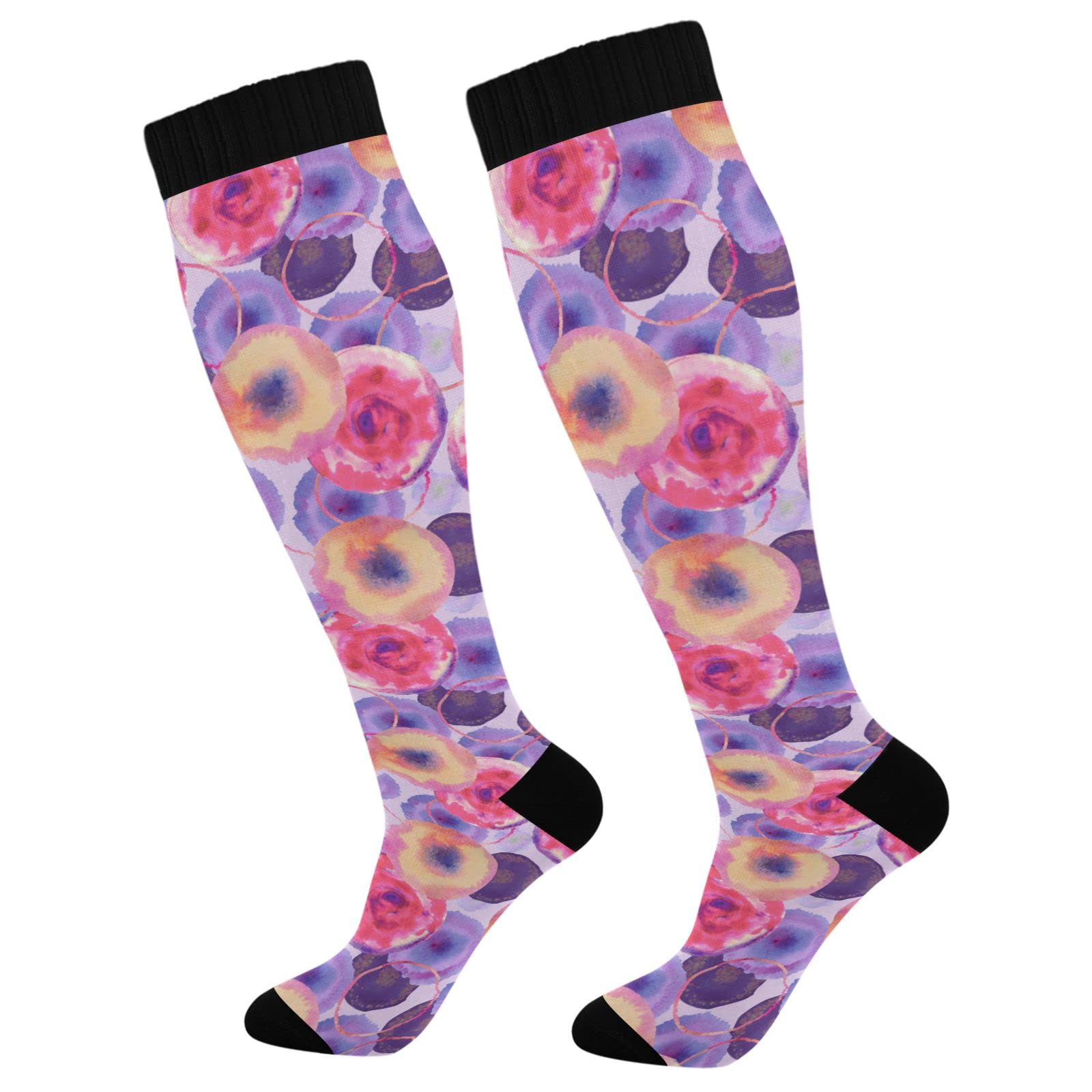 White Rose Bouquet Compression Socks for Women & Men - Medical Grade Circulation Support Socks for Running, Cycling, Nurses & Athletes - Perfect for Workouts, Long Shifts & Travel