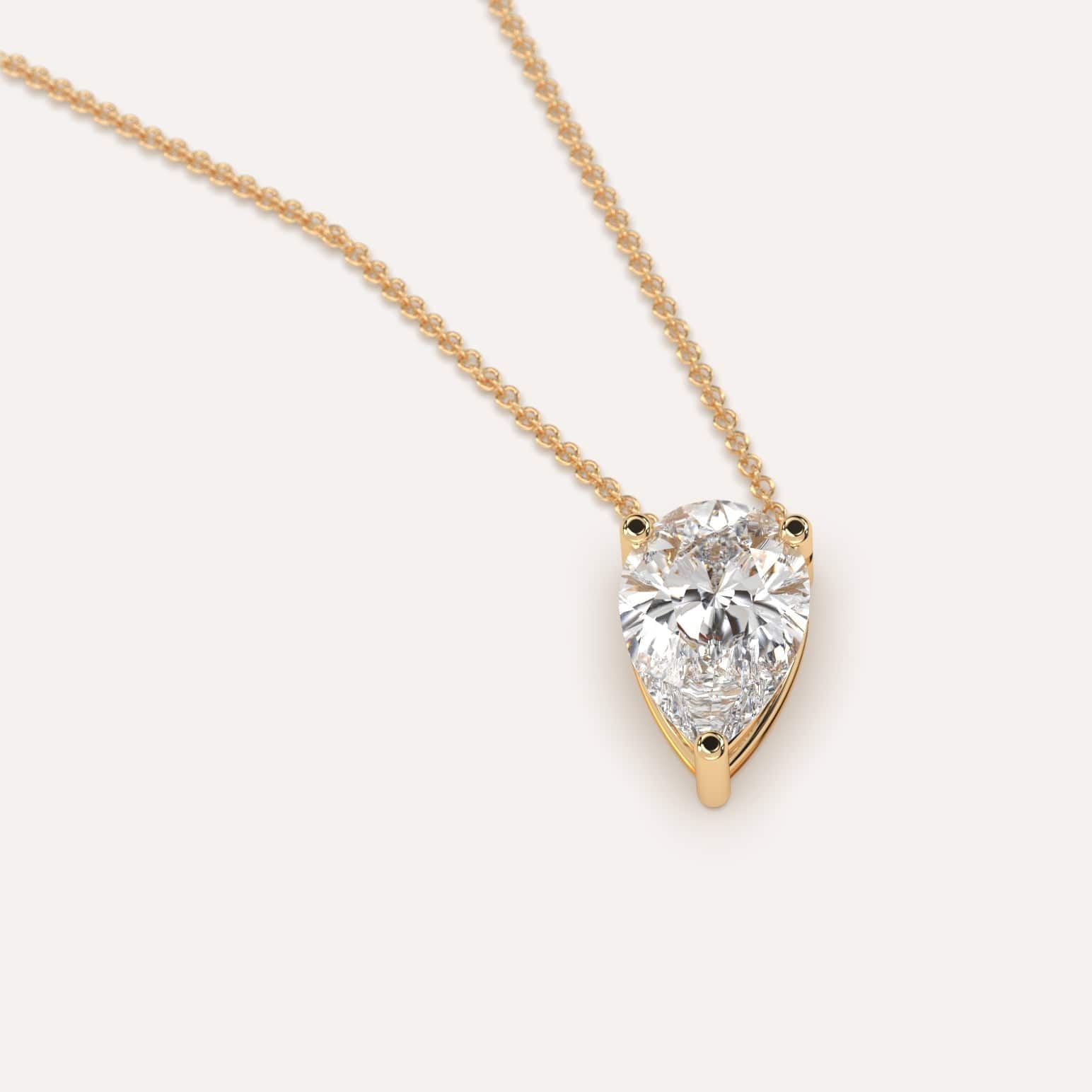 2 Carat Pear-Shaped Floating Diamond Pendant Necklace for Women - Elegant Dainty Jewelry Gift for Anniversary, Wedding & Special Occasions