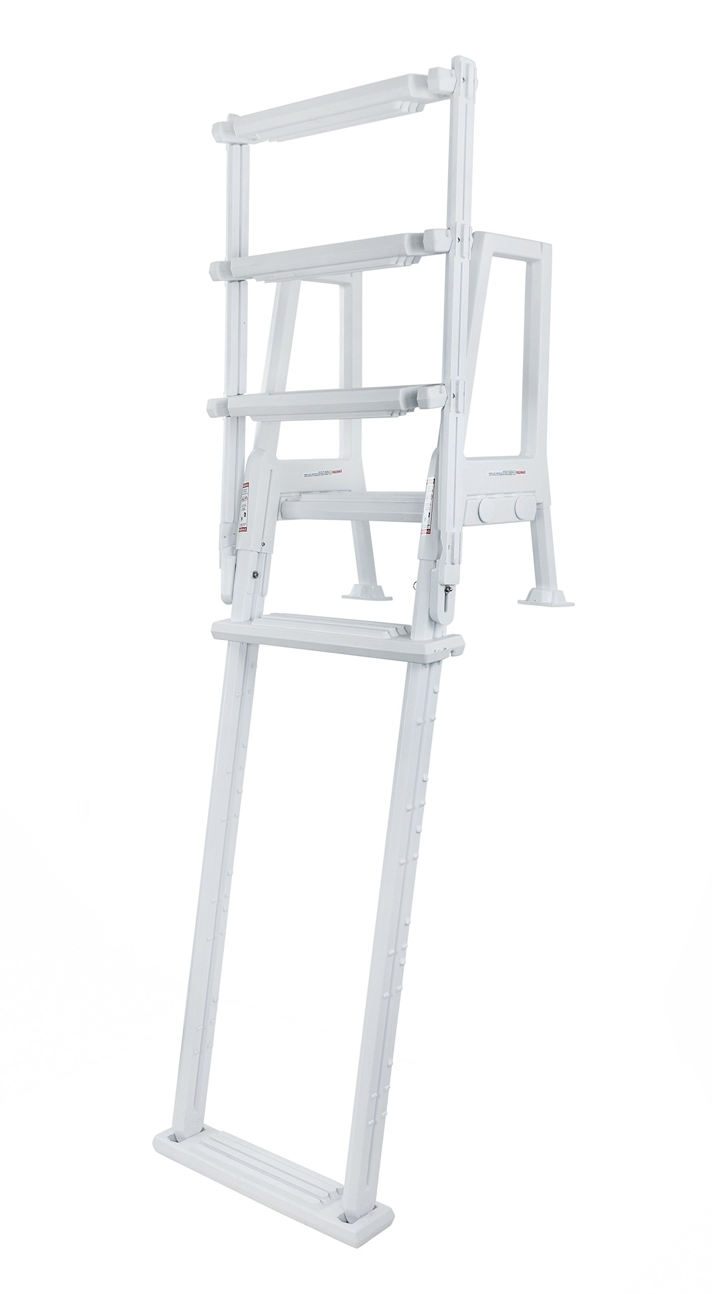 Aqua Select The Blue Hawaiian Flip Up Pool Ladder - Heavy Duty Above Ground Swimming Pool Ladder with Safety Steps | Perfect for Inground & Outdoor Pools, Backyard Swim Time, Family Fun