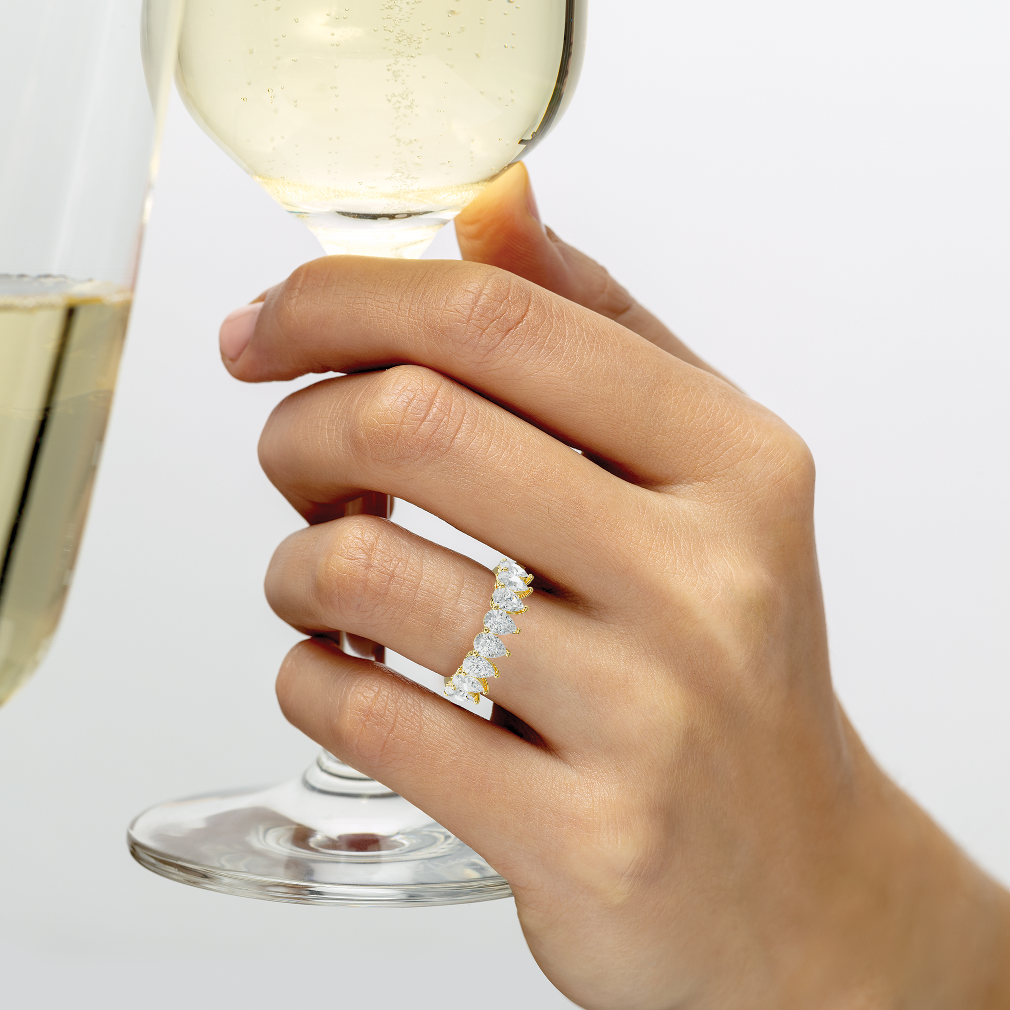 2.0 Carat Pear Diamond Anniversary Band - Elegant Wedding Ring for Women, Perfect for Anniversaries, Engagements & Special Occasions