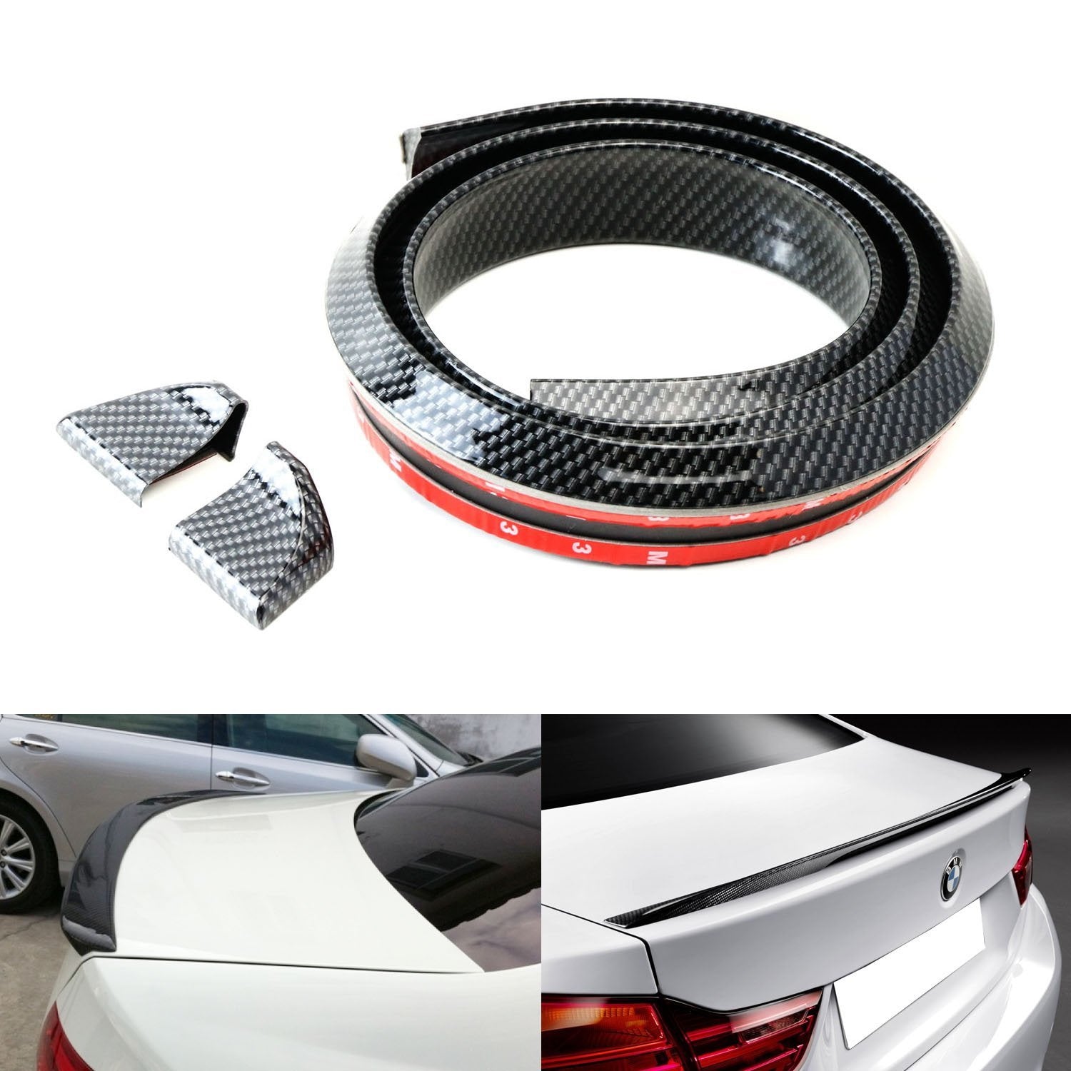 Universal PU Car Trunk Lip Spoiler & Roof Spoiler Body Kit - 4.5ft Automotive Styling Trim for Sedans, Coupes & Hatchbacks - Enhances Vehicle Aerodynamics & Sporty Look