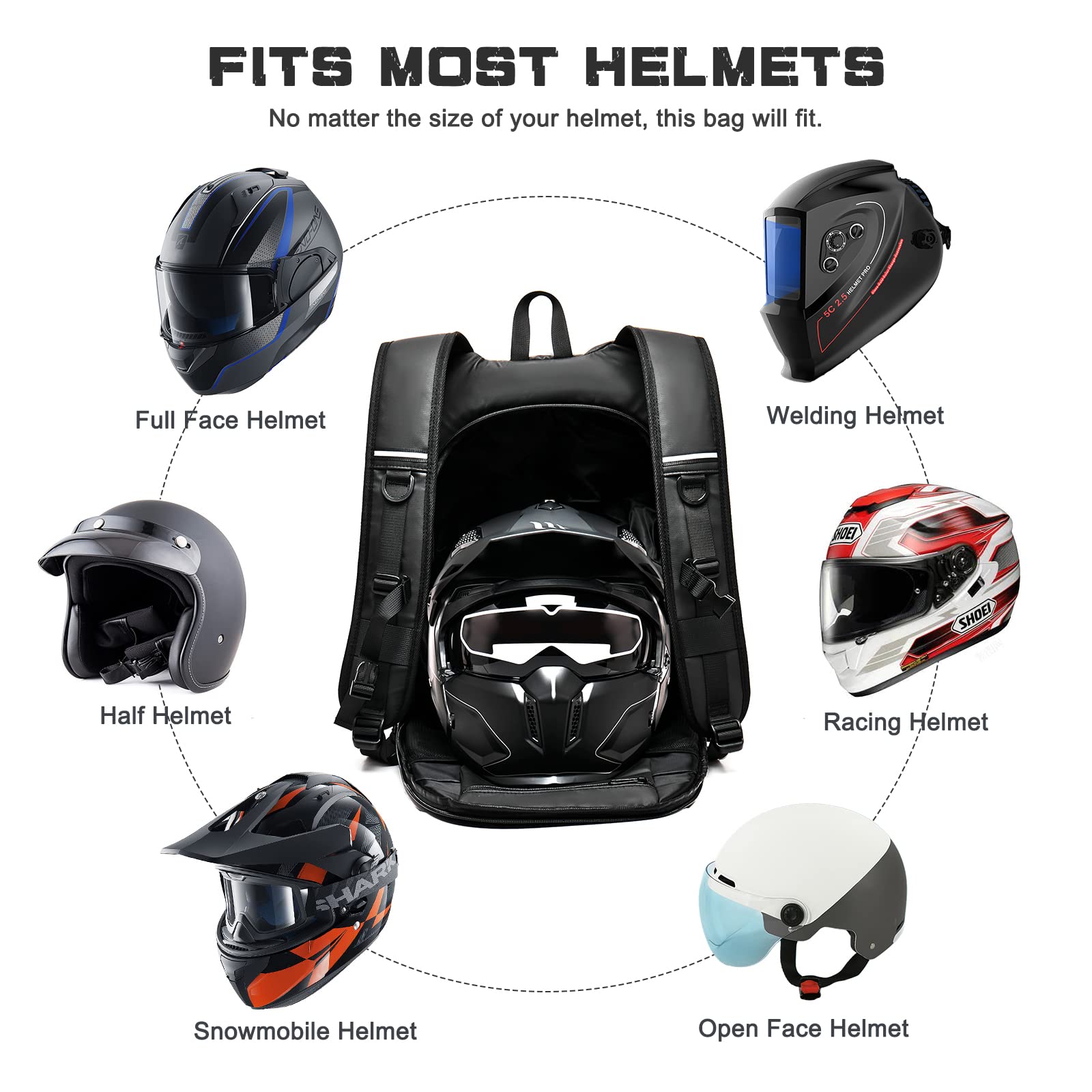 **Waterproof Motorcycle Backpack for Men - Durable Helmet Storage & Travel Backpack - Ideal for Commuting, Road Trips & Outdoor Adventures**