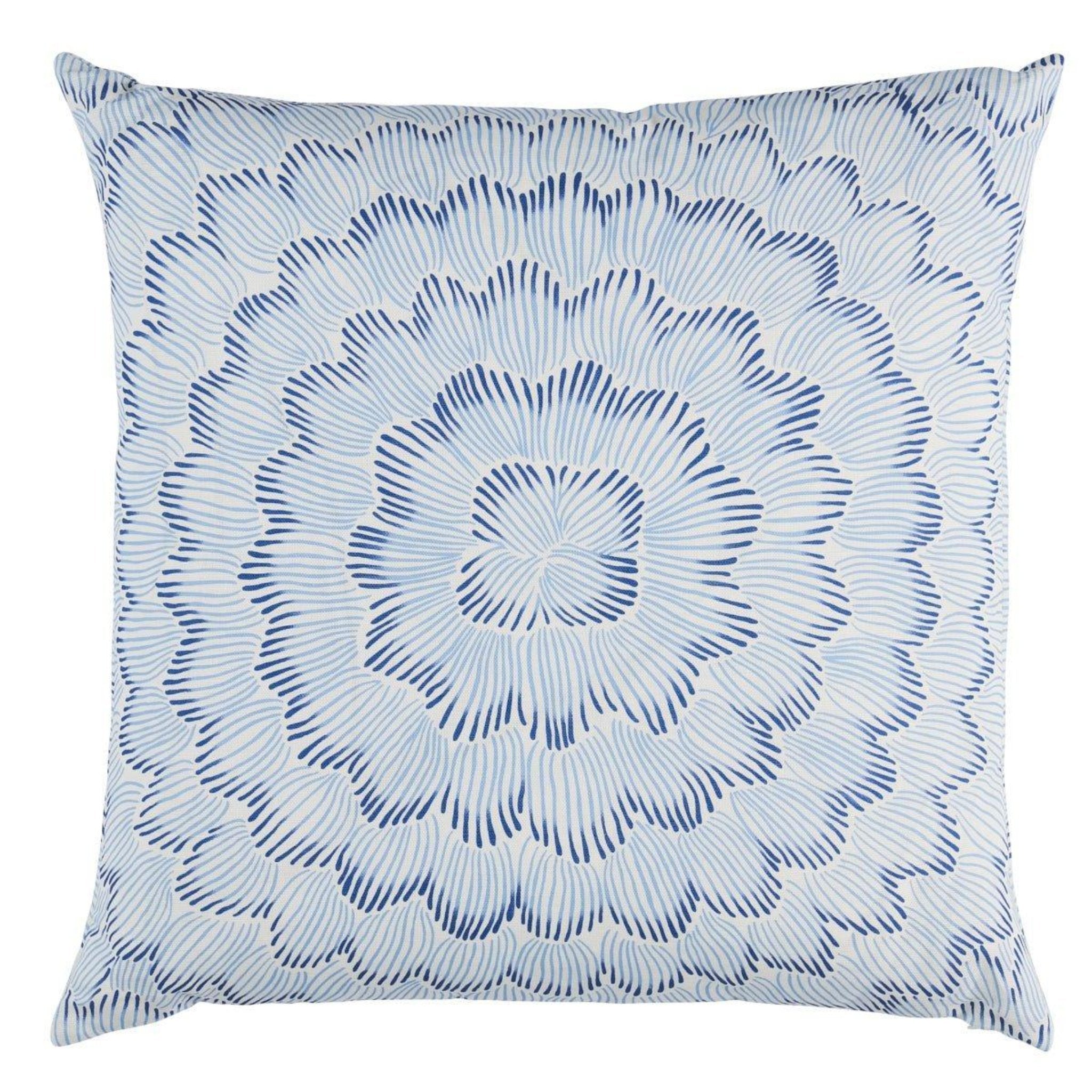 Blue Featherbloom Square Throw Pillow - Soft Decorative Cushion for Sofa, Bed, or Chair - Perfect for Living Room, Bedroom & Home Decor