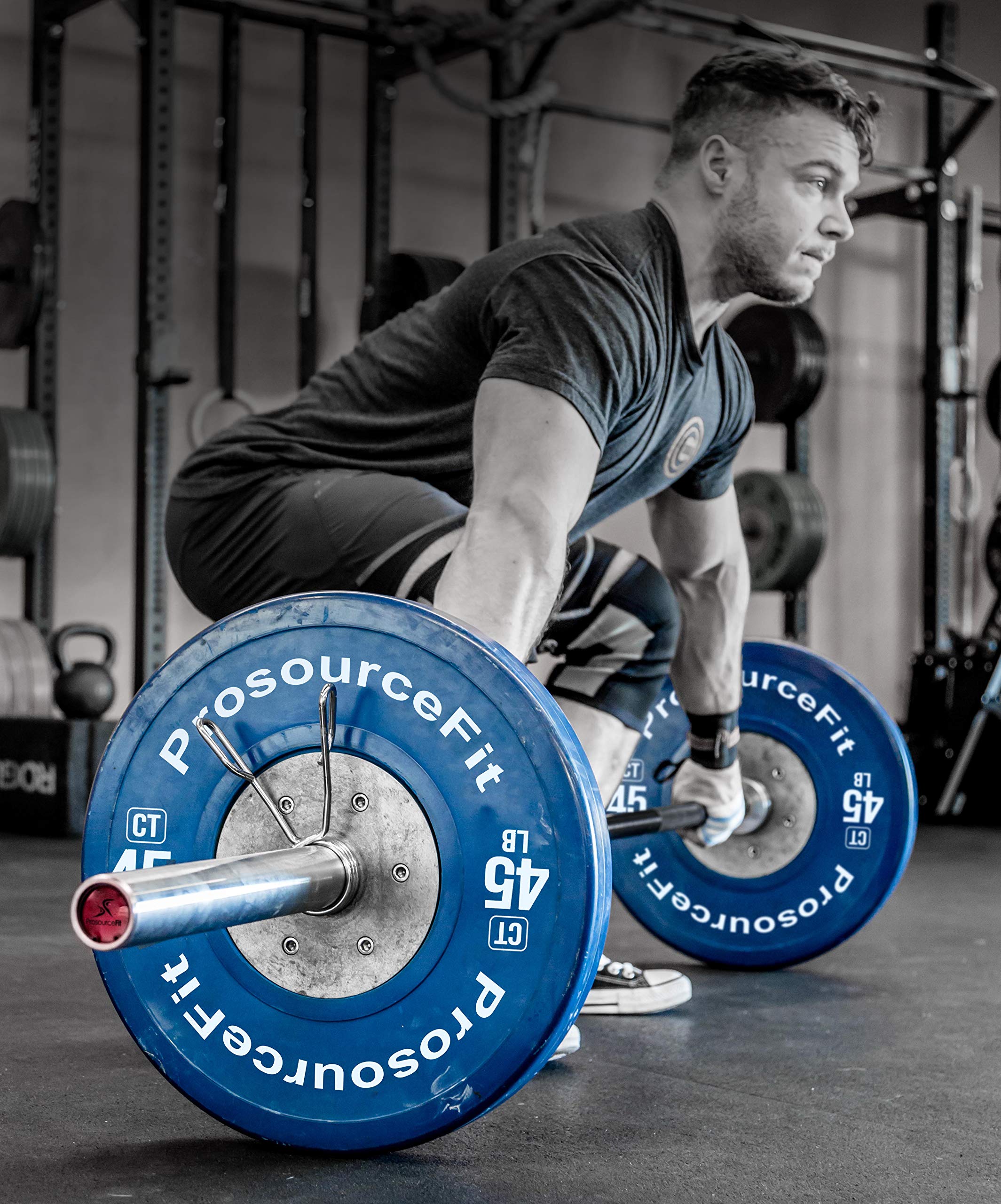 ProsourceFit Competition Color Training Bumper Plates - 45lb Rubber Weight Plates with Steel Insert for CrossFit, Powerlifting & Weight Training - Perfect for Home Gym, Cross Conditioning & Strength Workouts
