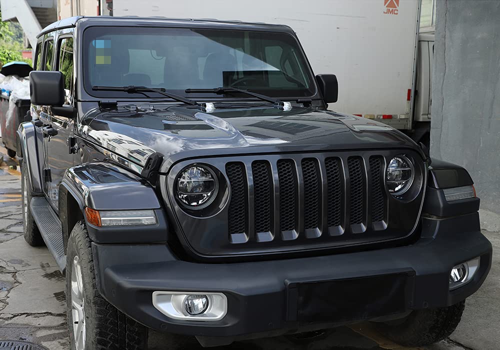 ABS Hood Cover Hinge Sticker Decal for Jeep Wrangler JL & Gladiator JT (2018+) - Chrome Trim - Weatherproof Exterior Decor - Perfect for Off-Roading & Car Shows