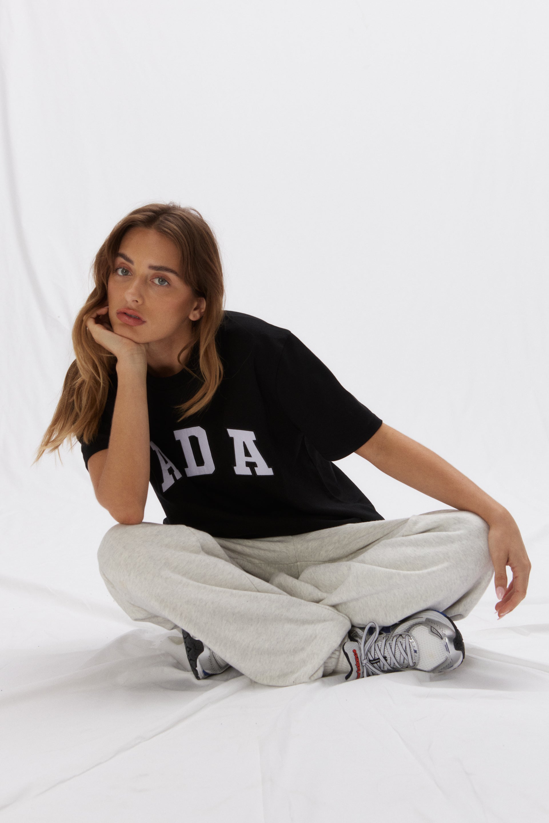 ADA Short Sleeve Oversized T-Shirt for Women - Soft Cotton Black Tee | Casual Loungewear & Streetwear Fashion