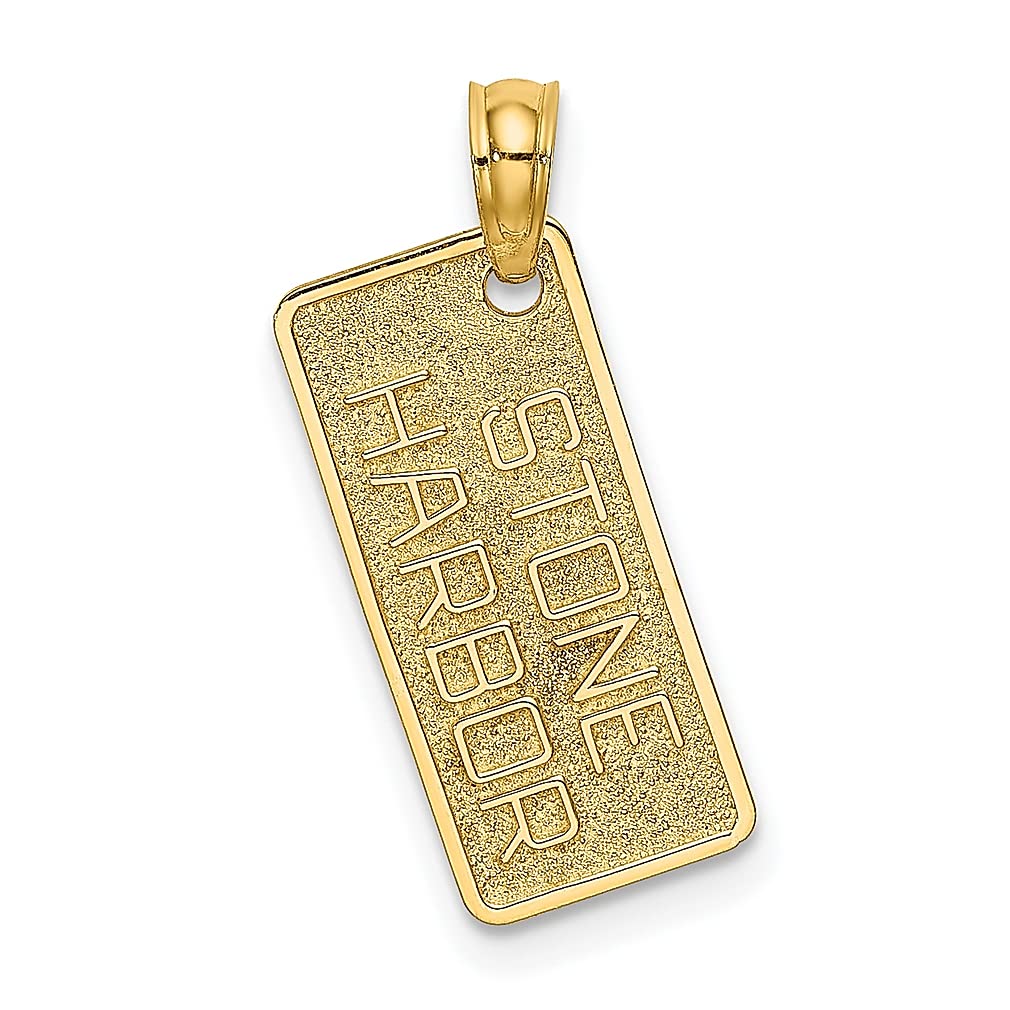 14K Yellow Gold Stone Harbor License Plate Pendant Charm - Personalized Travel & Transportation Jewelry for Women - Perfect Destination Gift for Her - Ideal for Road Trips, Anniversary Presents & Beach Vacations