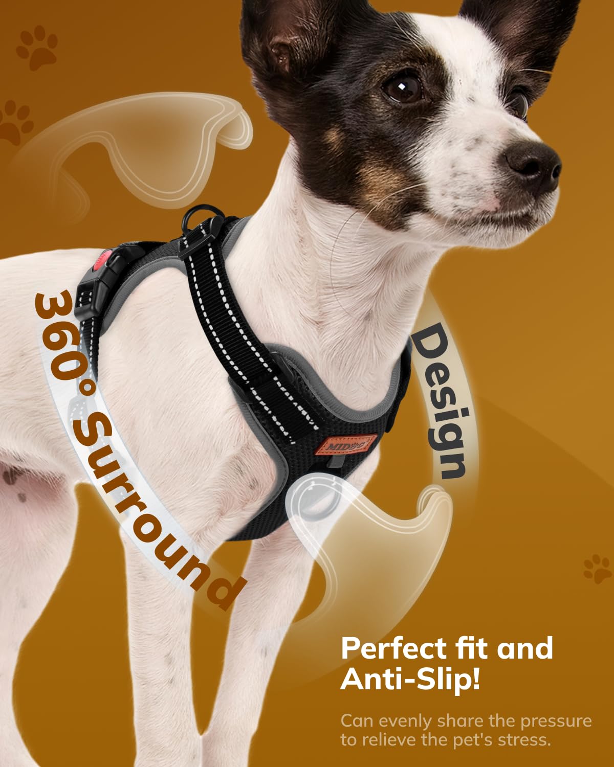 No-Pull Dog Harness with Front Clip & Reflective Straps - Adjustable Soft Padded Vest for Small, Medium & Large Dogs - Easy Control Handle for Walking, Training & Outdoor Adventures - Black, XS - Perfect for Daily Walks, Hiking & Pet Training Sessions