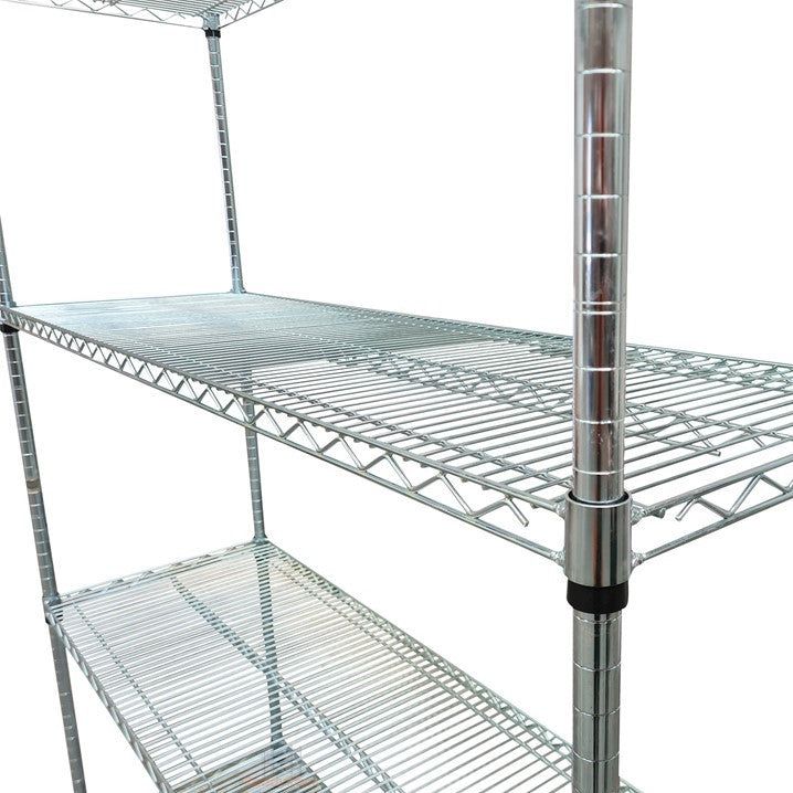 Heavy Duty Zinc Plated Cool Room Shelving 1800mm High - Durable Commercial Refrigerator Storage Rack for Restaurants, Grocery Stores & Warehouses